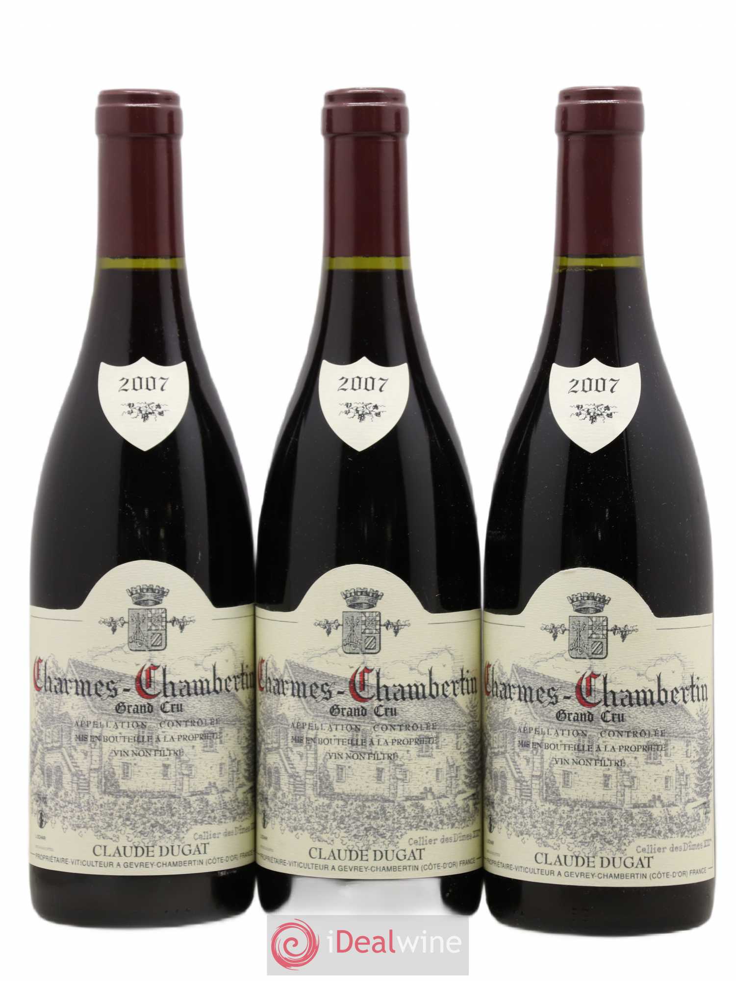 Charmes-Chambertin Grand Cru Claude Dugat 2007 - Lot de 3 bouteilles - 0