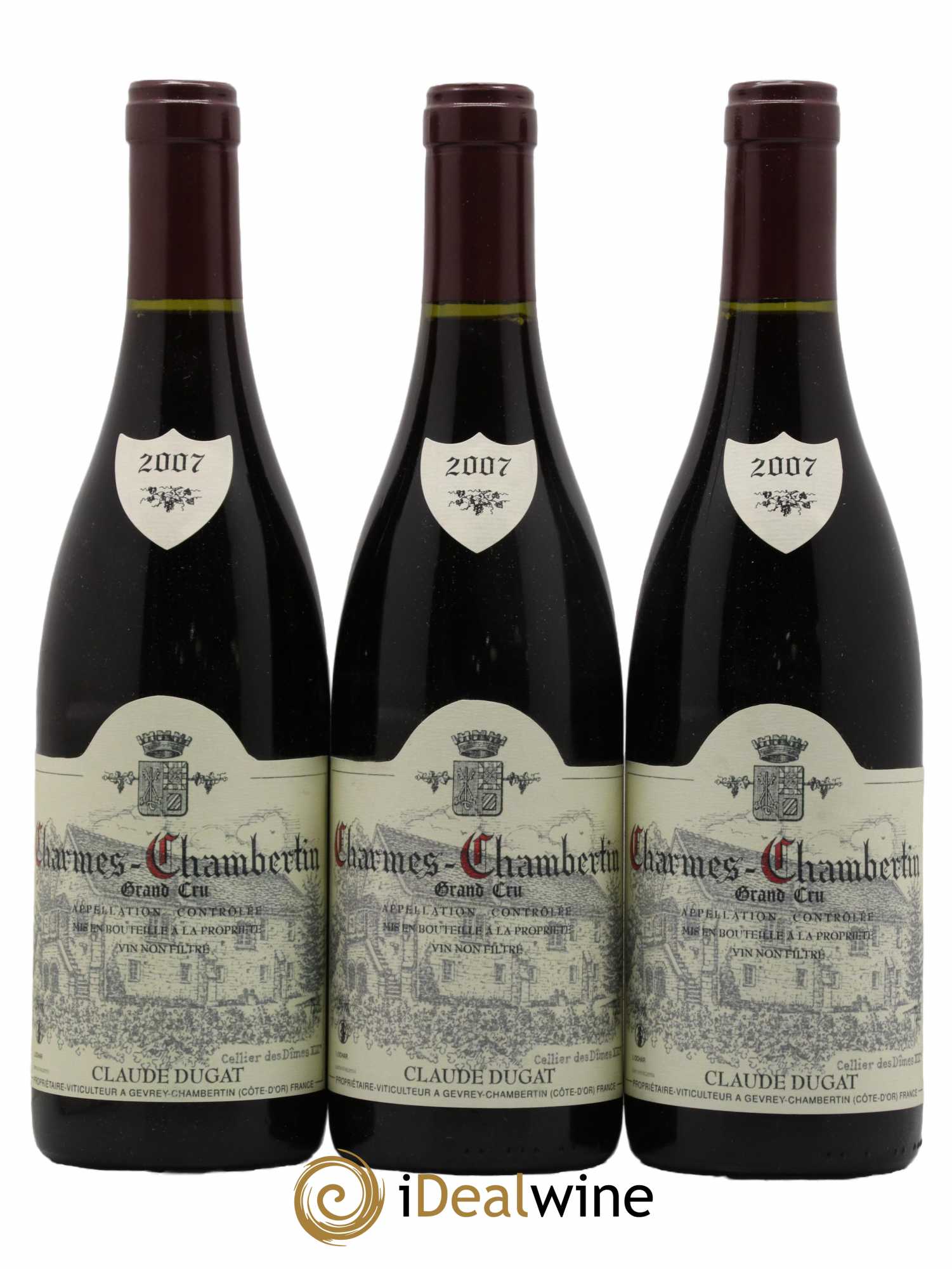 Charmes-Chambertin Grand Cru Claude Dugat 2007 - Lot de 3 bouteilles - 0