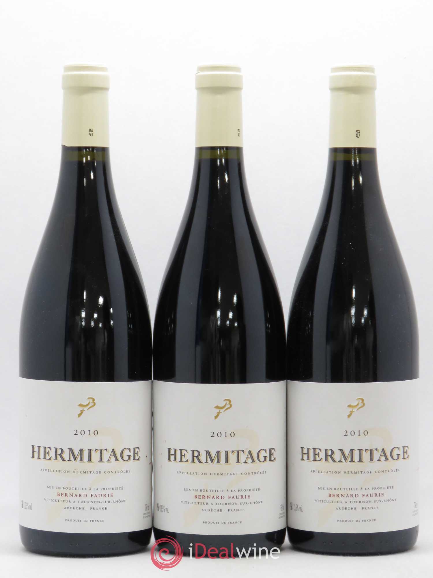 Hermitage Greffieux Bessards (capsule blanche) Bernard Faurie 2010 - Lot de 3 bouteilles - 0