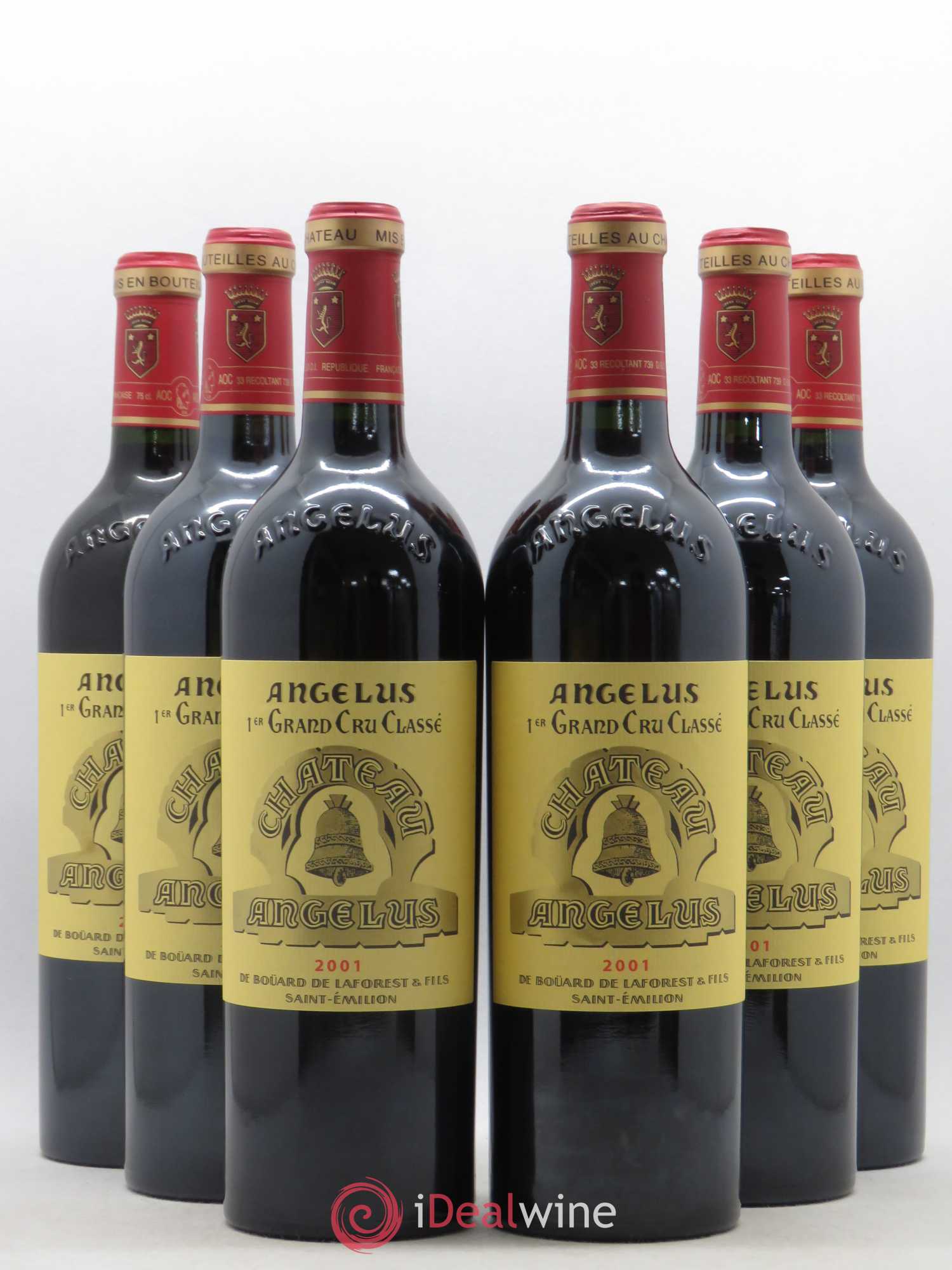 Château Angélus 1er Grand Cru Classé A 2001 - Lot de 6 bouteilles - 0
