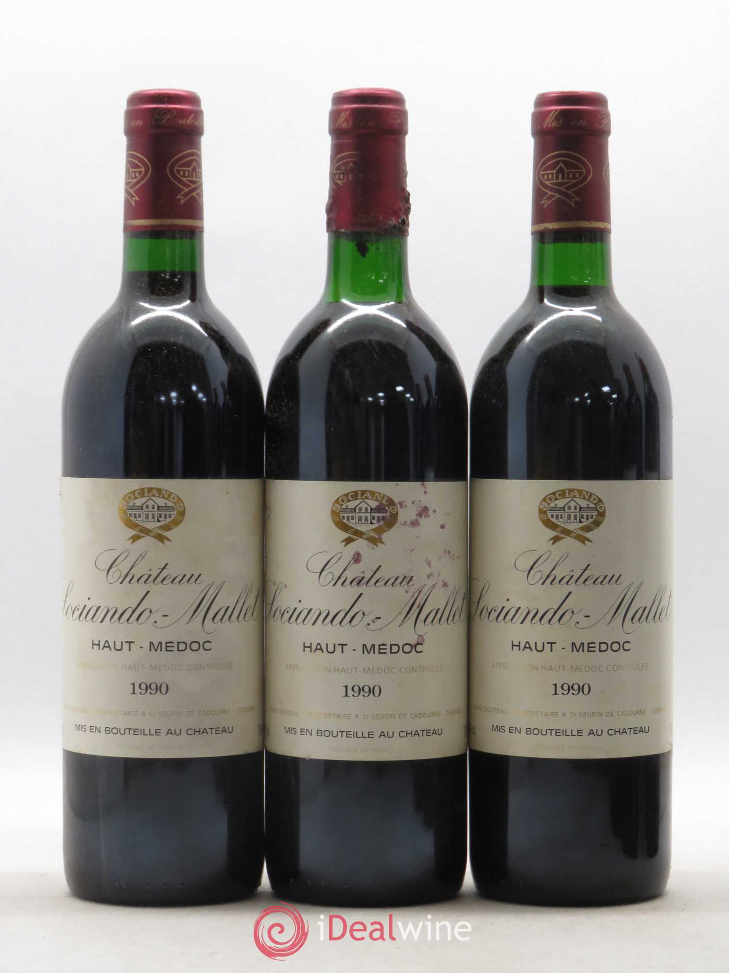 Château Sociando Mallet 1990 - Lot de 6 bouteilles - 1