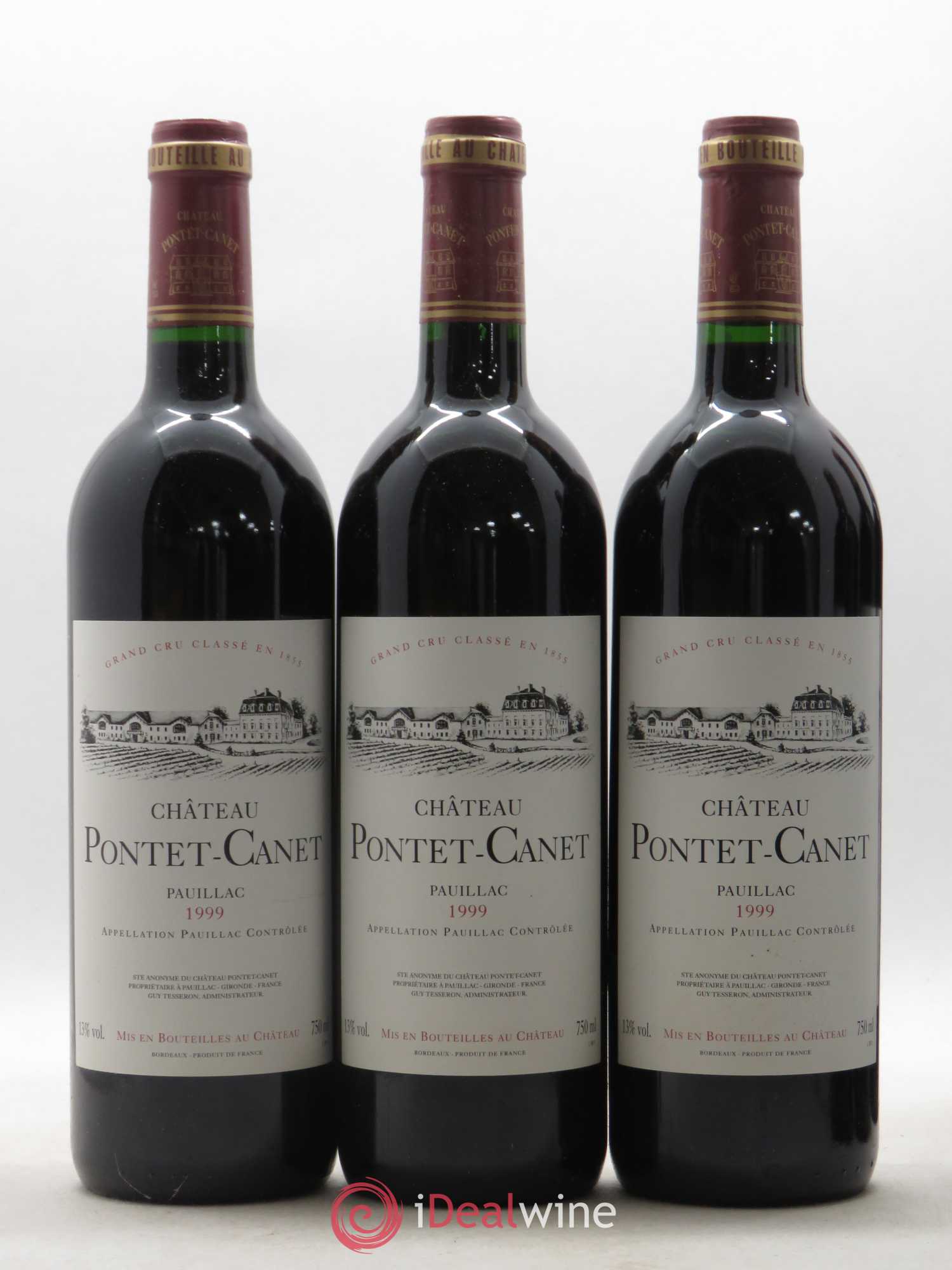 Château Pontet Canet 5ème Grand Cru Classé 1999 - Lot de 6 bouteilles - 1