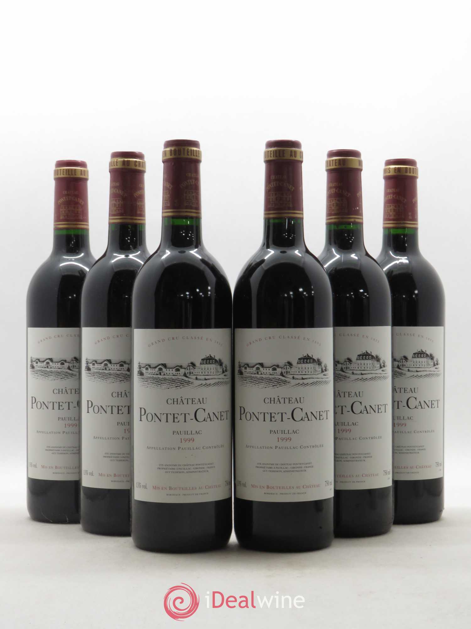 Château Pontet Canet 5ème Grand Cru Classé 1999 - Lot de 6 bouteilles - 0