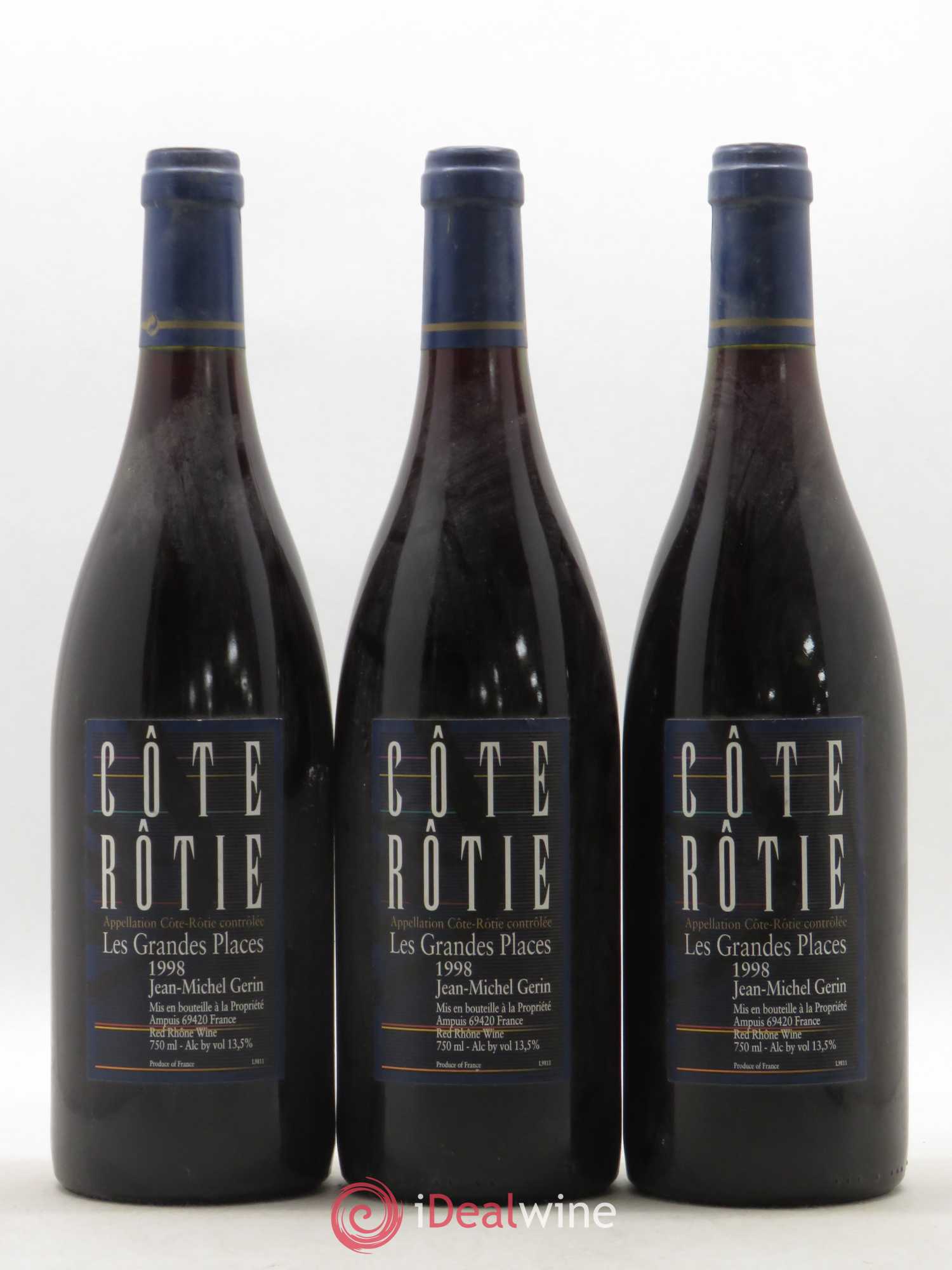 Côte-Rôtie Les Grandes Places Jean-Michel Gerin 1998 - Lot de 3 bouteilles - 0