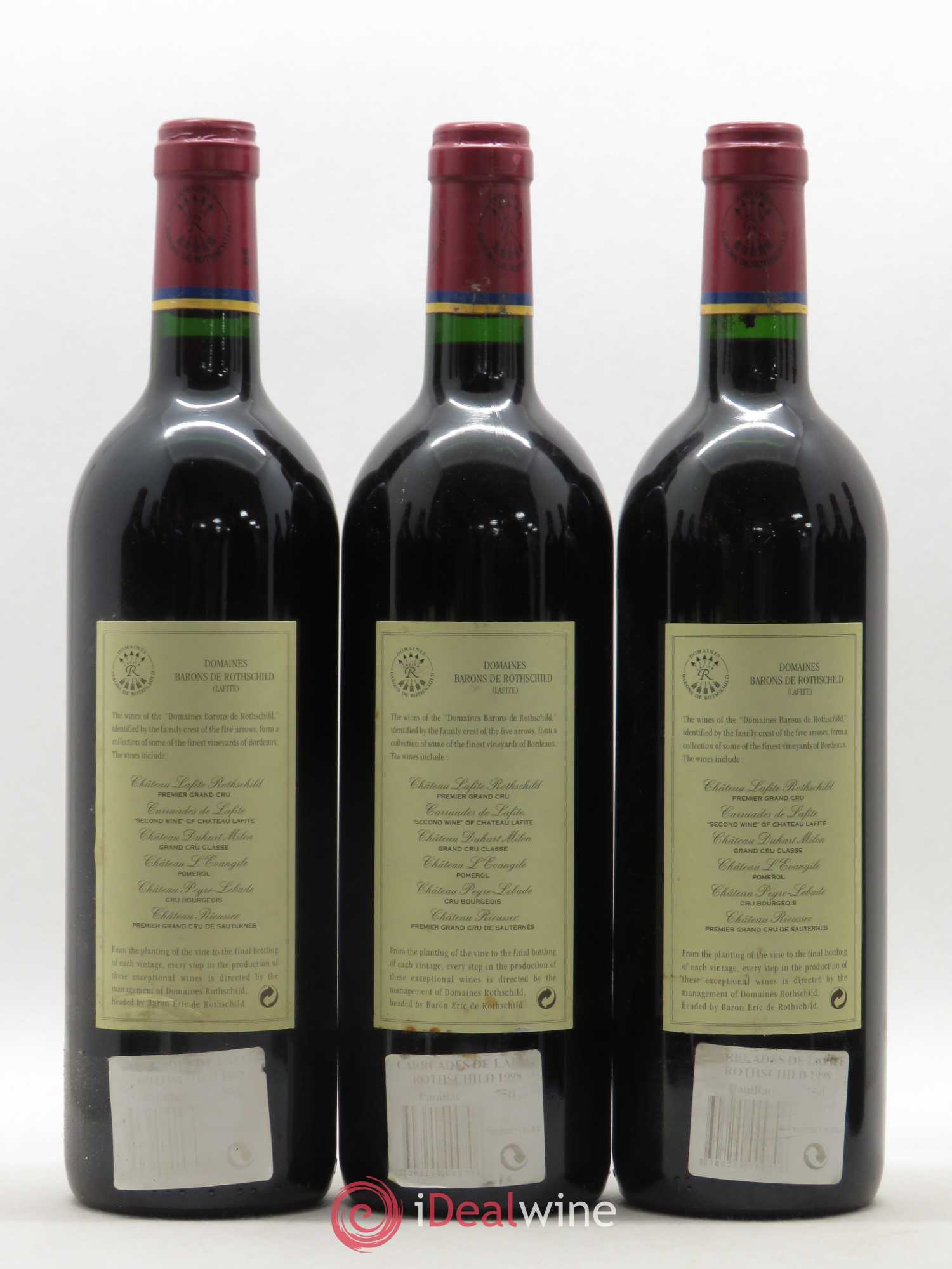 Carruades de Lafite Rothschild Second Vin 1998 - Lot de 12 bouteilles - 2