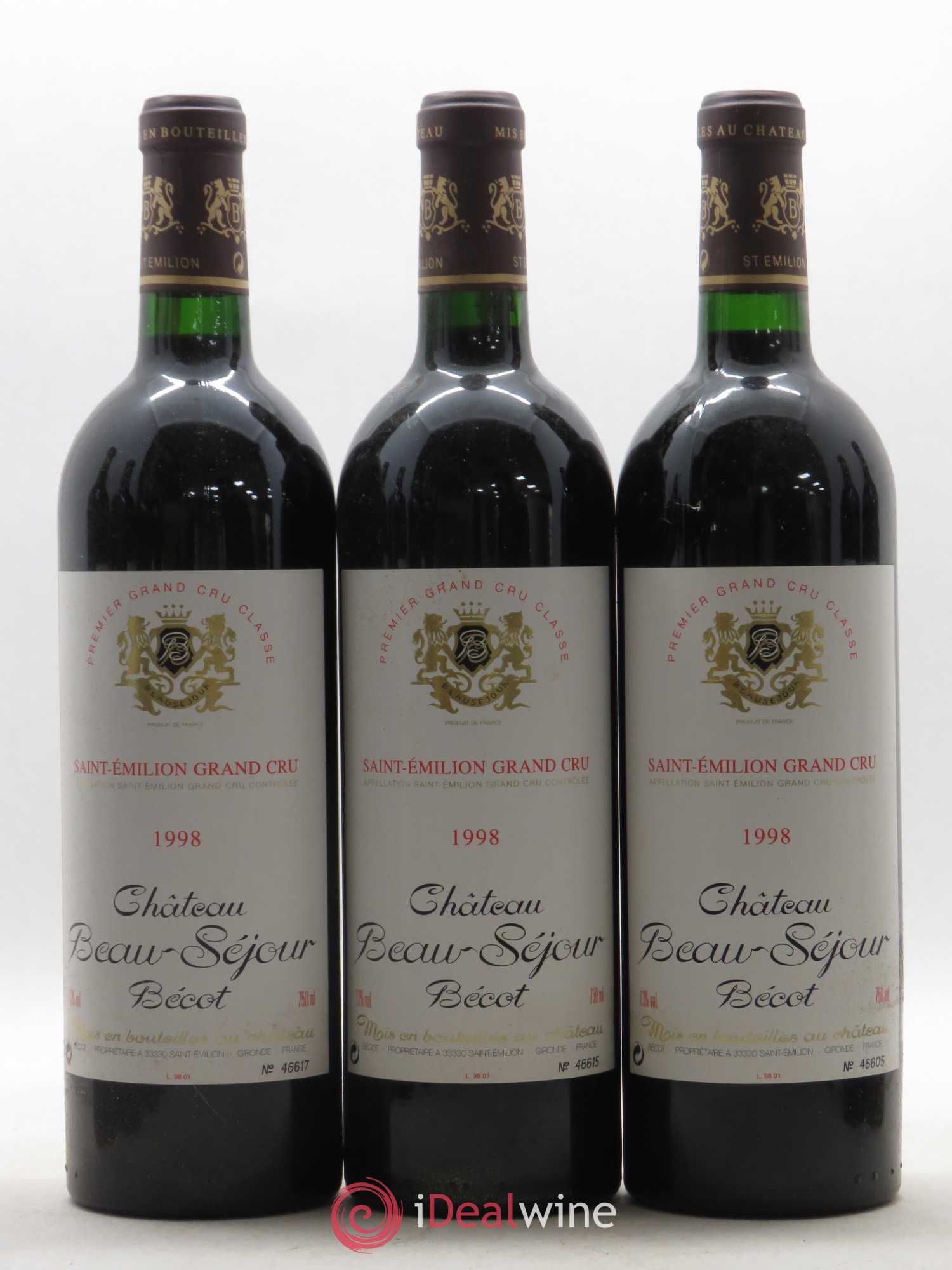 Château Beau-Séjour Bécot 1er Grand Cru Classé B 1998 - Lot de 12 bouteilles - 2