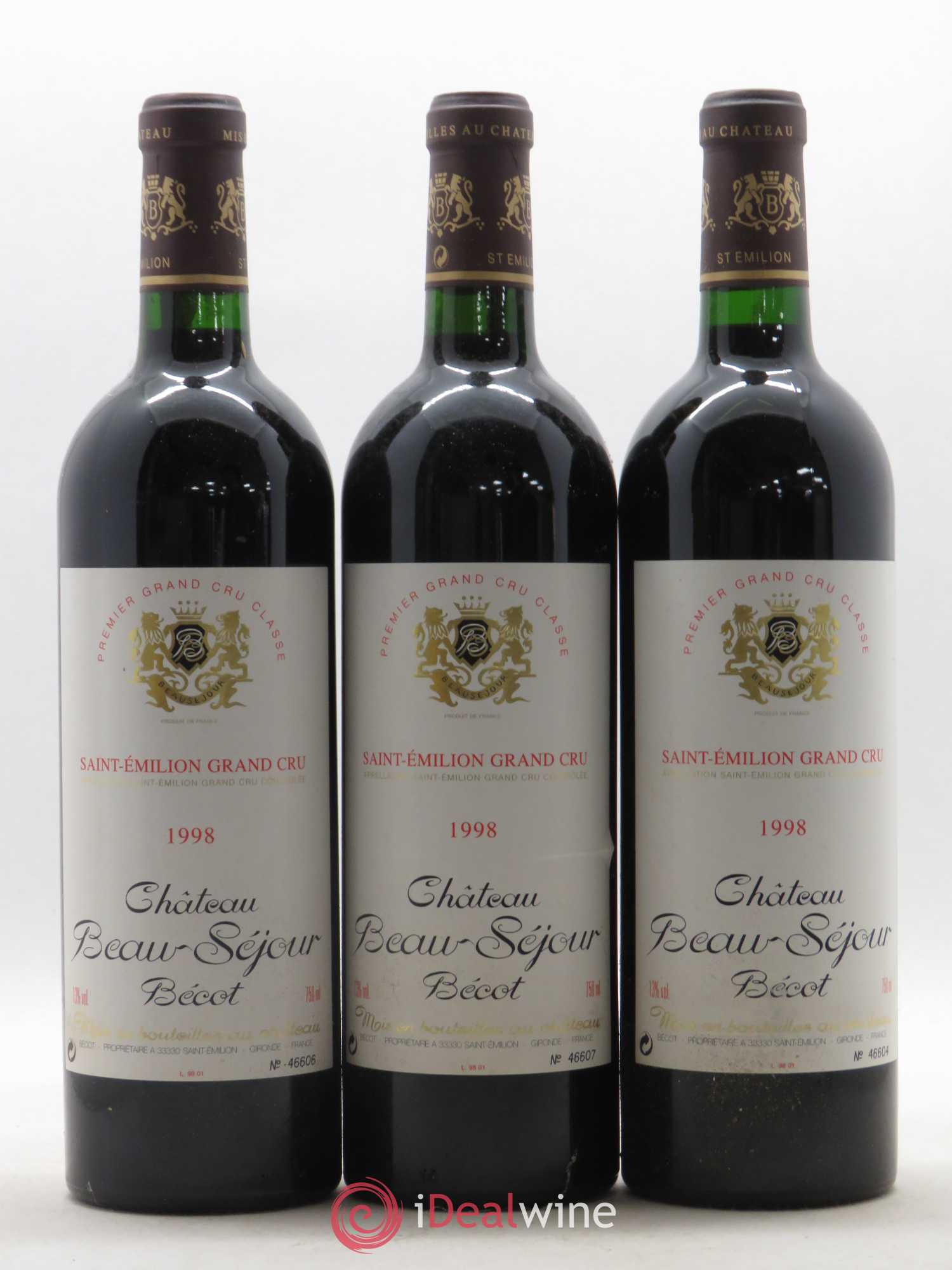 Château Beau-Séjour Bécot 1er Grand Cru Classé B 1998 - Lot de 12 bouteilles - 4