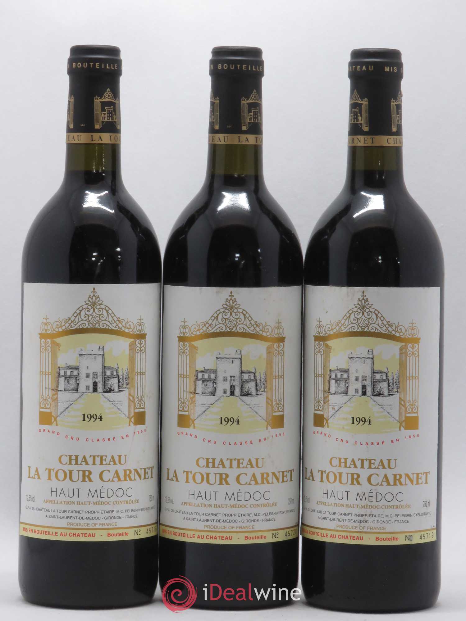 Château la Tour Carnet 4ème Grand Cru Classé 1994 - Lot de 6 bouteilles - 1