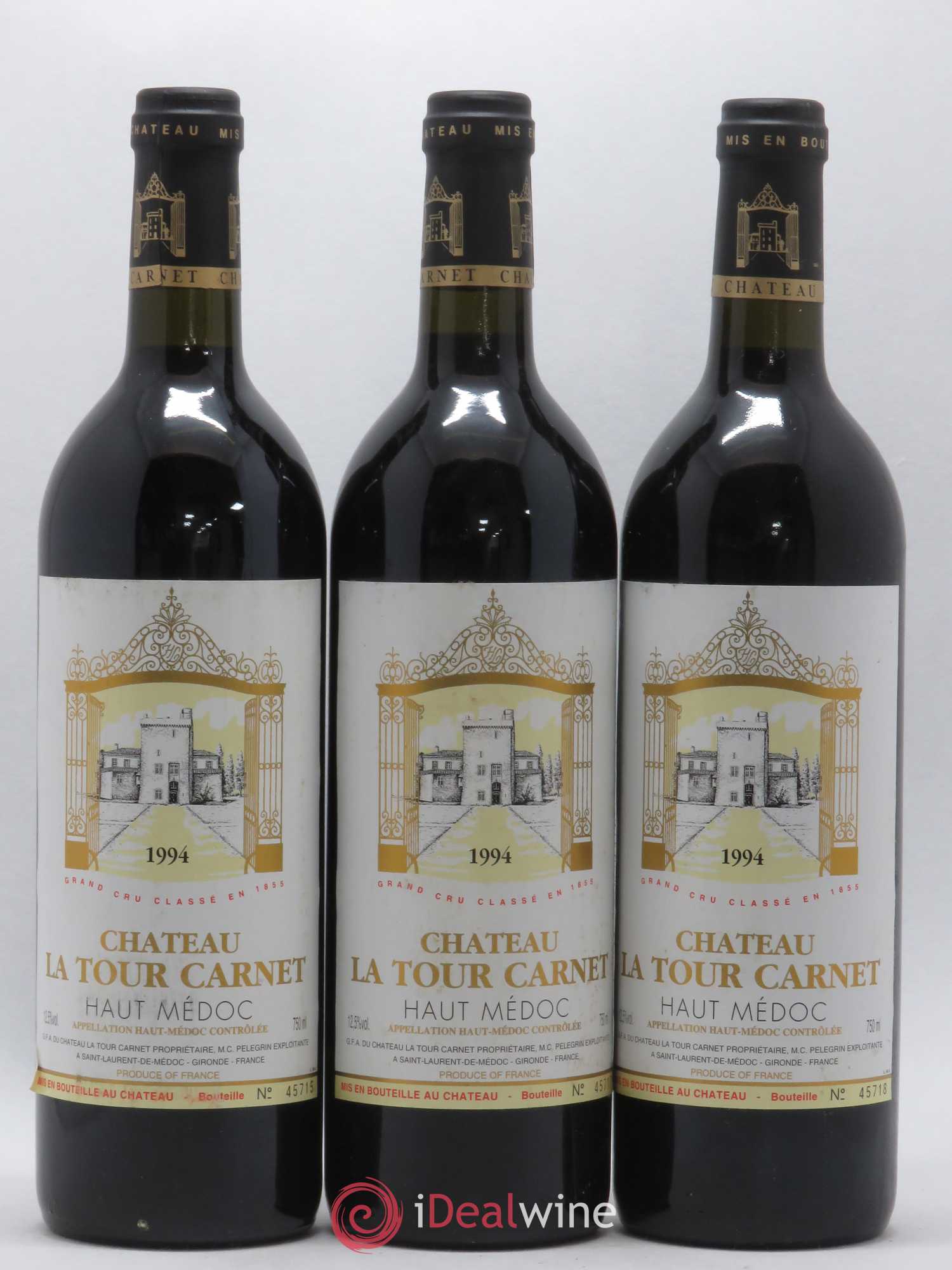Château la Tour Carnet 4ème Grand Cru Classé 1994 - Lot de 6 bouteilles - 2