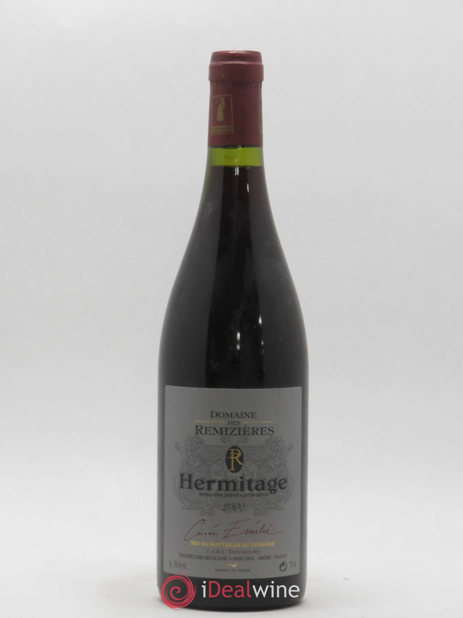 Hermitage Cuvée Emilie Rémizières (Domaine des) 2000 - Lot de 1 bouteille - 0