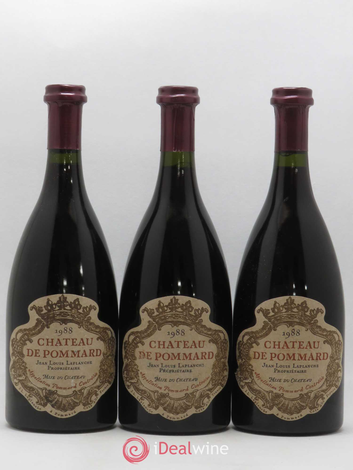 Pommard Château de Pommard 1988 - Lot de 3 bouteilles - 0