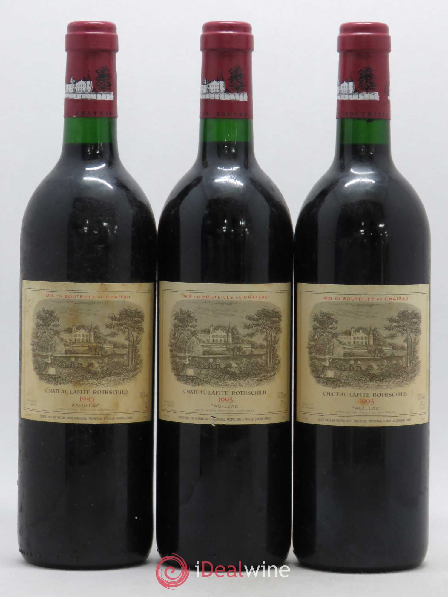Château Lafite Rothschild 1er Grand Cru Classé 1993 - Lot de 3 bouteilles - 0