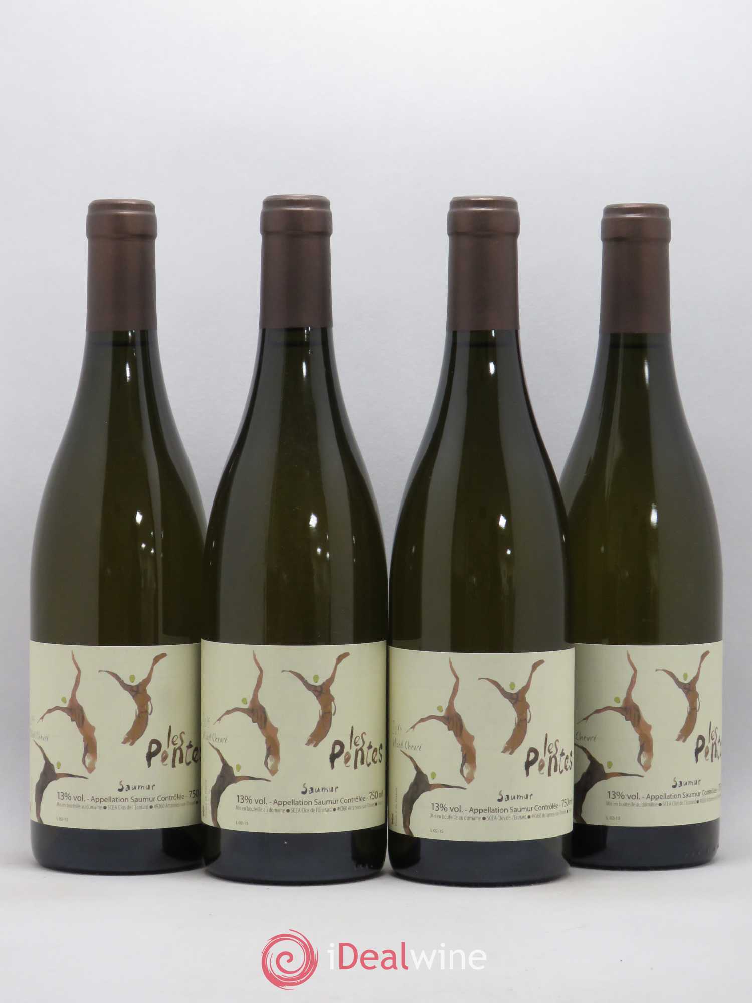 Saumur Les Pentes du Clos de l'Ecotard Domaine des Roches Neuves - Thierry Germain Michel Chevré (sans prix de réserve) 2015 - Posten von 4 Flaschen - 0