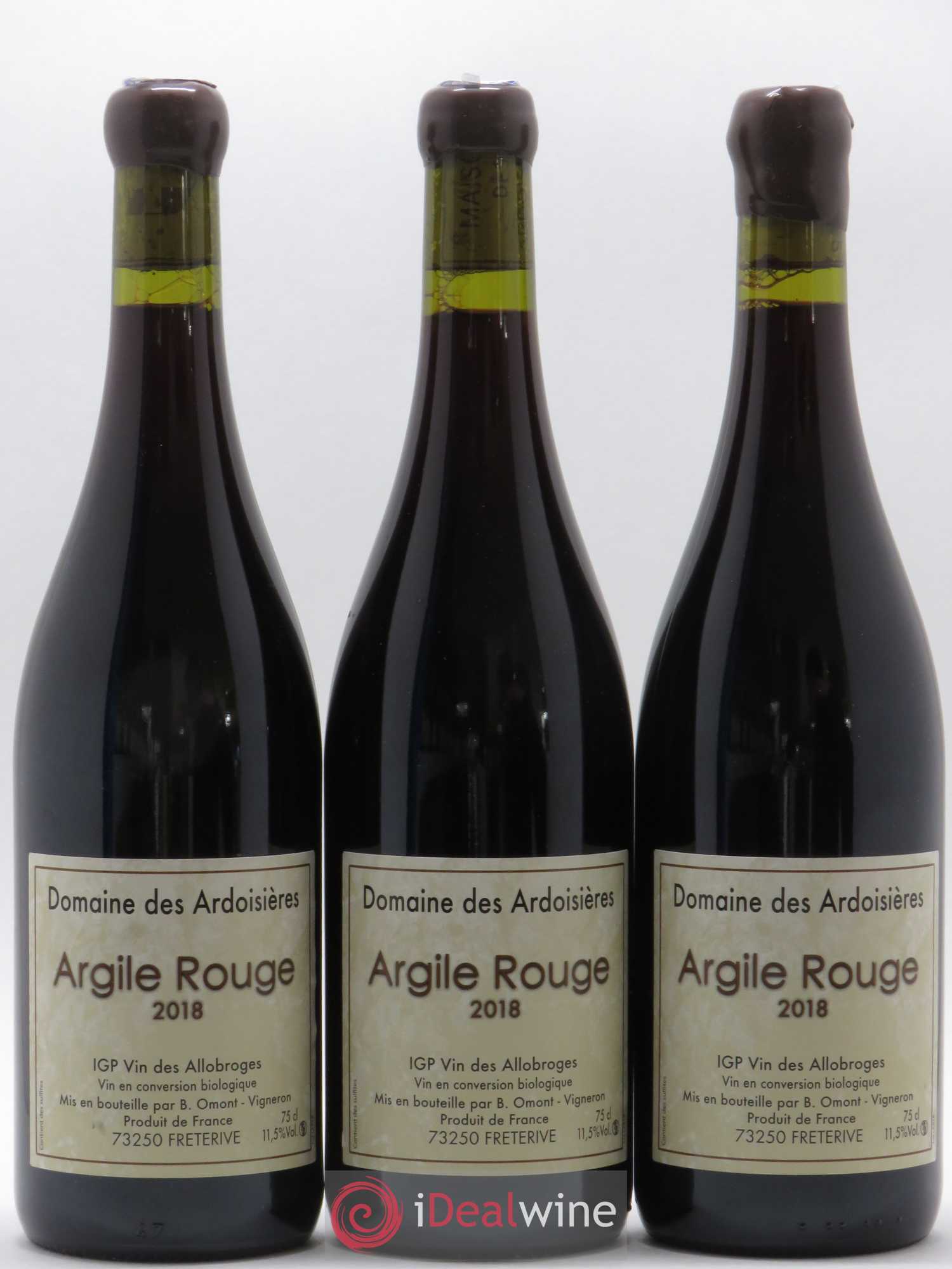 Vin des Allobroges -Saint-Pierre-de-Soucy Argile Ardoisières (Domaine des) argile rouge 2018 - Lot de 3 bouteilles - 0