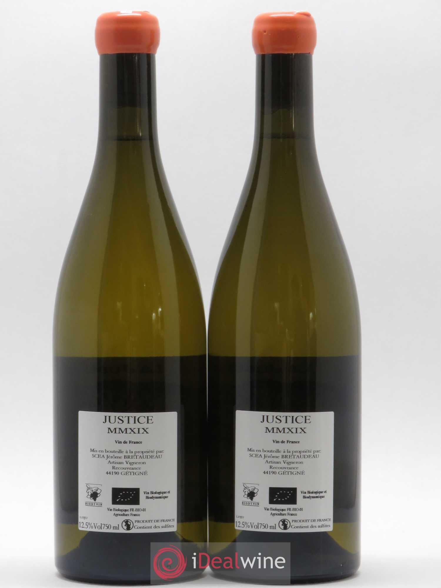 Vin de France La Justice Jérôme Bretaudeau - Domaine de Bellevue 2019 - Lot de 2 bouteilles - 1