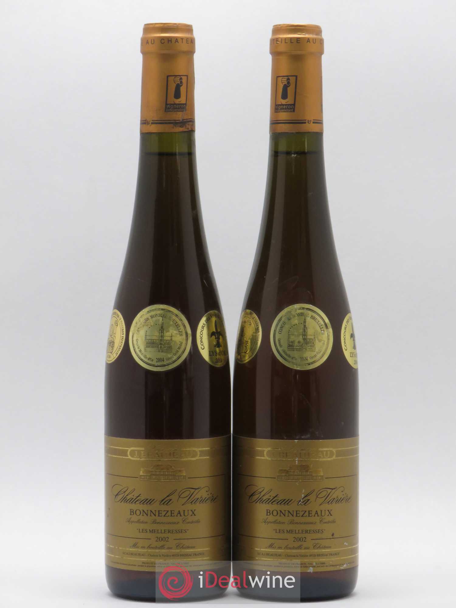 Bonnezeaux Château La Varière les melleresses 50cl (sans prix de réserve) 2002 - Lotto di 2 bottiglie - 0