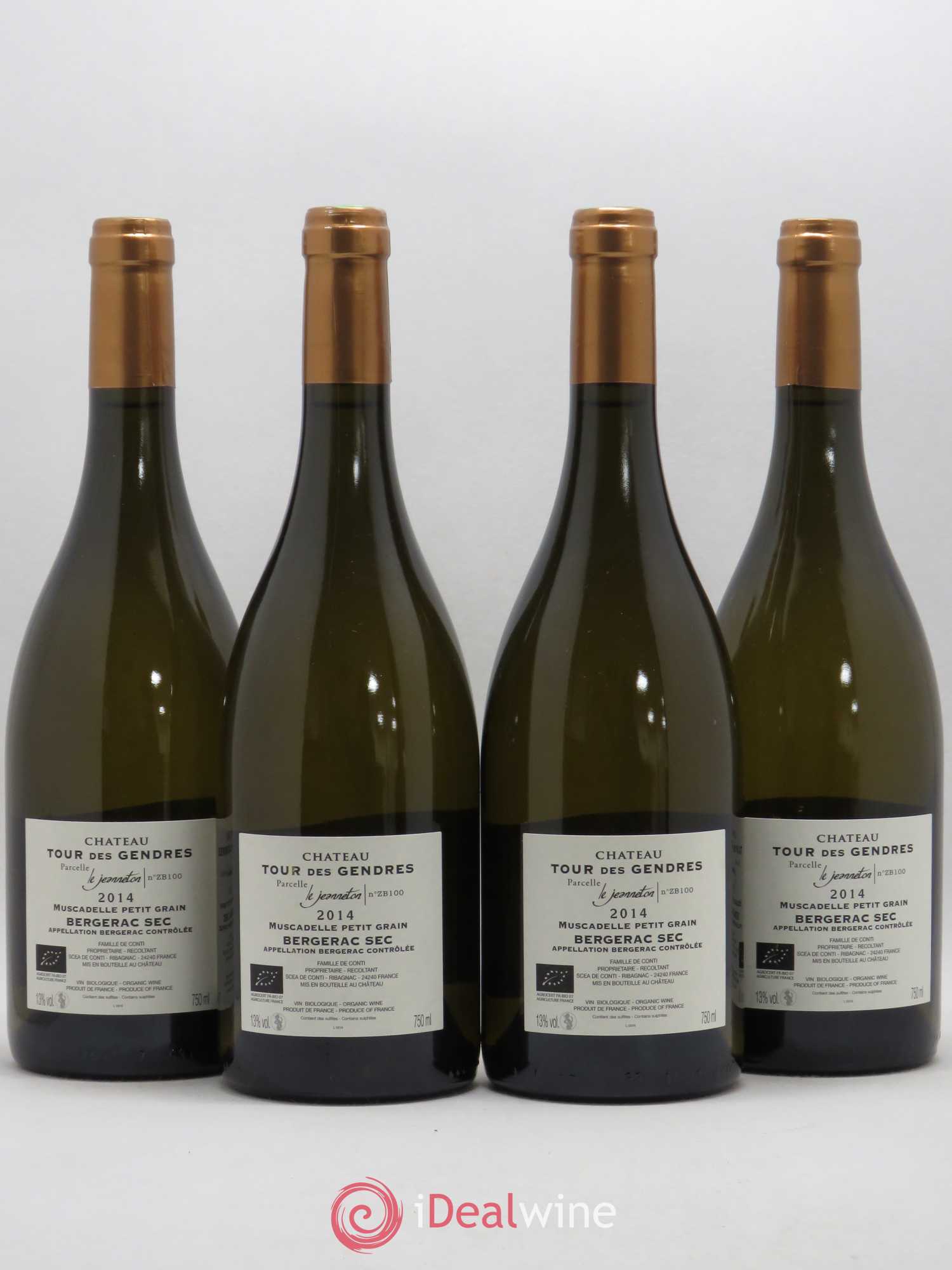 Bergerac Muscadelle Parcellaire Le Jeanneton Château Tour des Gendres (sans prix de réserve) 2014 - Lot de 4 bouteilles - 1