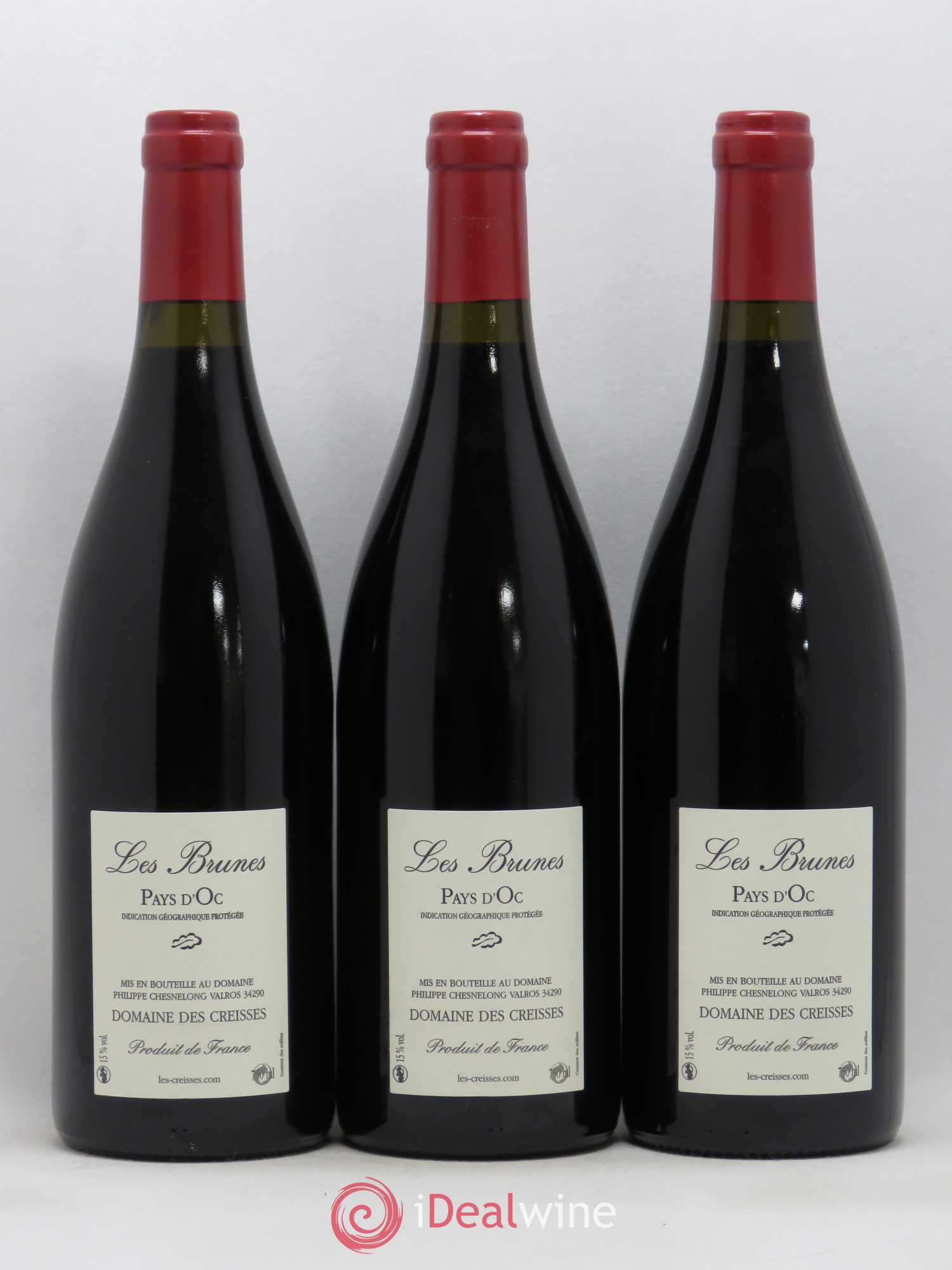 Vin de France Les Brunes Les Creisses (Domaine) 2011 - Lot de 3 bouteilles - 1