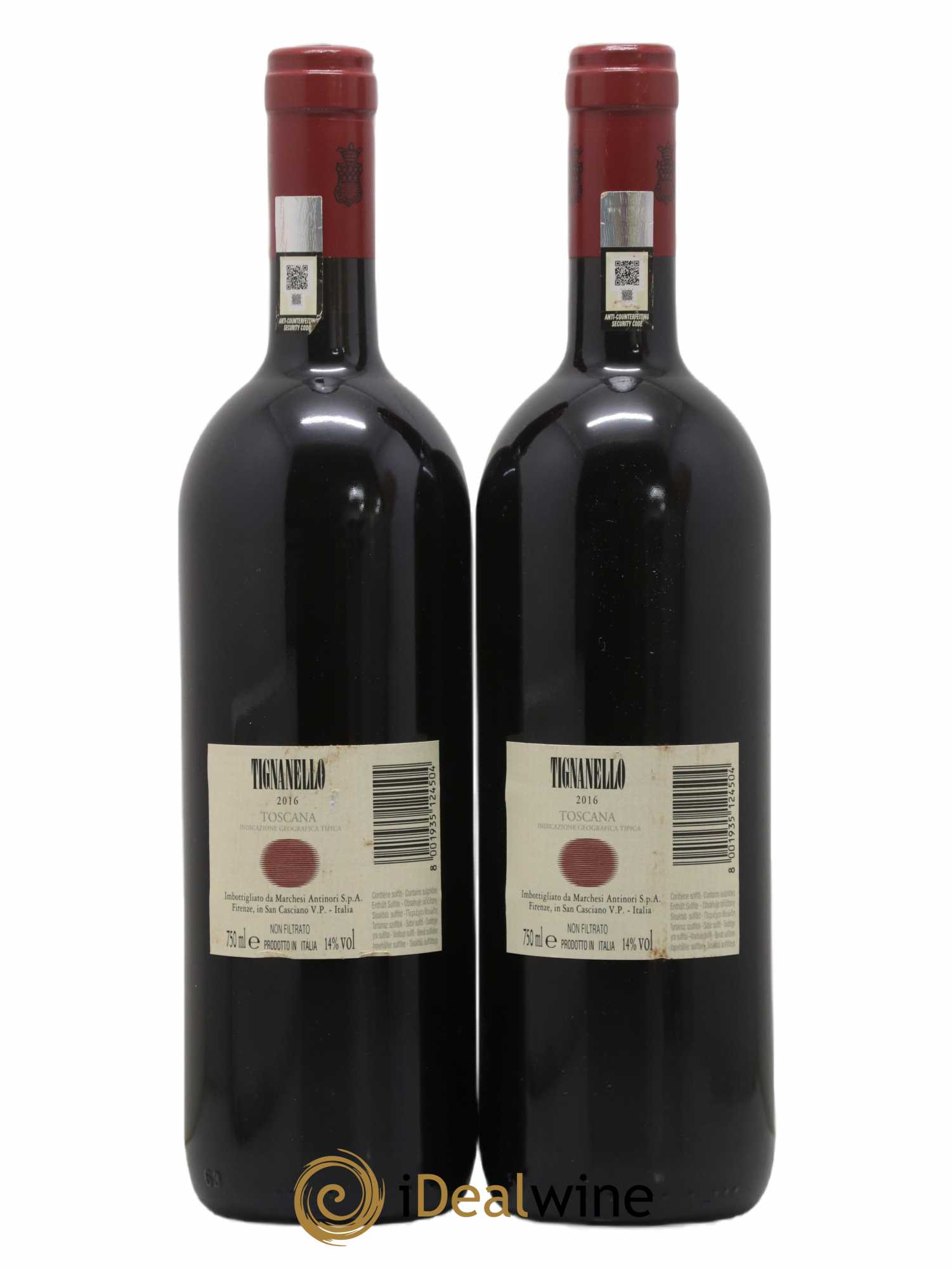 Toscana IGT Tignanello Tenuta Tignanello - Marchesi Antinori 2016 - Lot of 2 bottles - 1