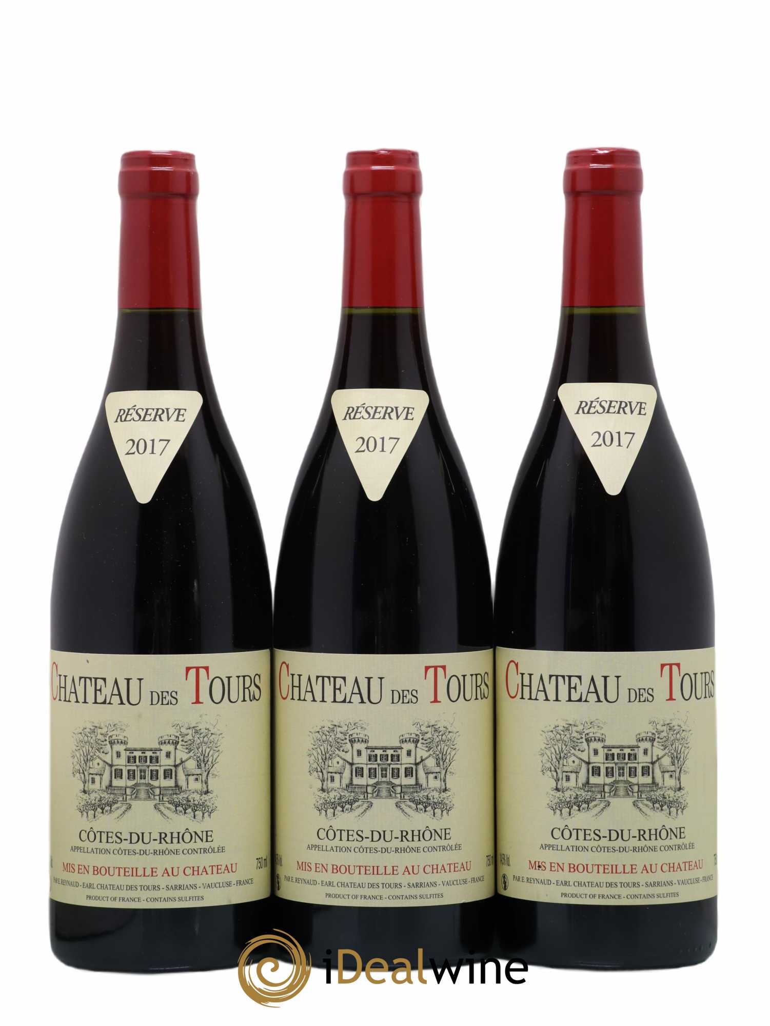 Côtes-du-Rhône Château des Tours Emmanuel Reynaud 2017 - Lot de 3 bouteilles - 0