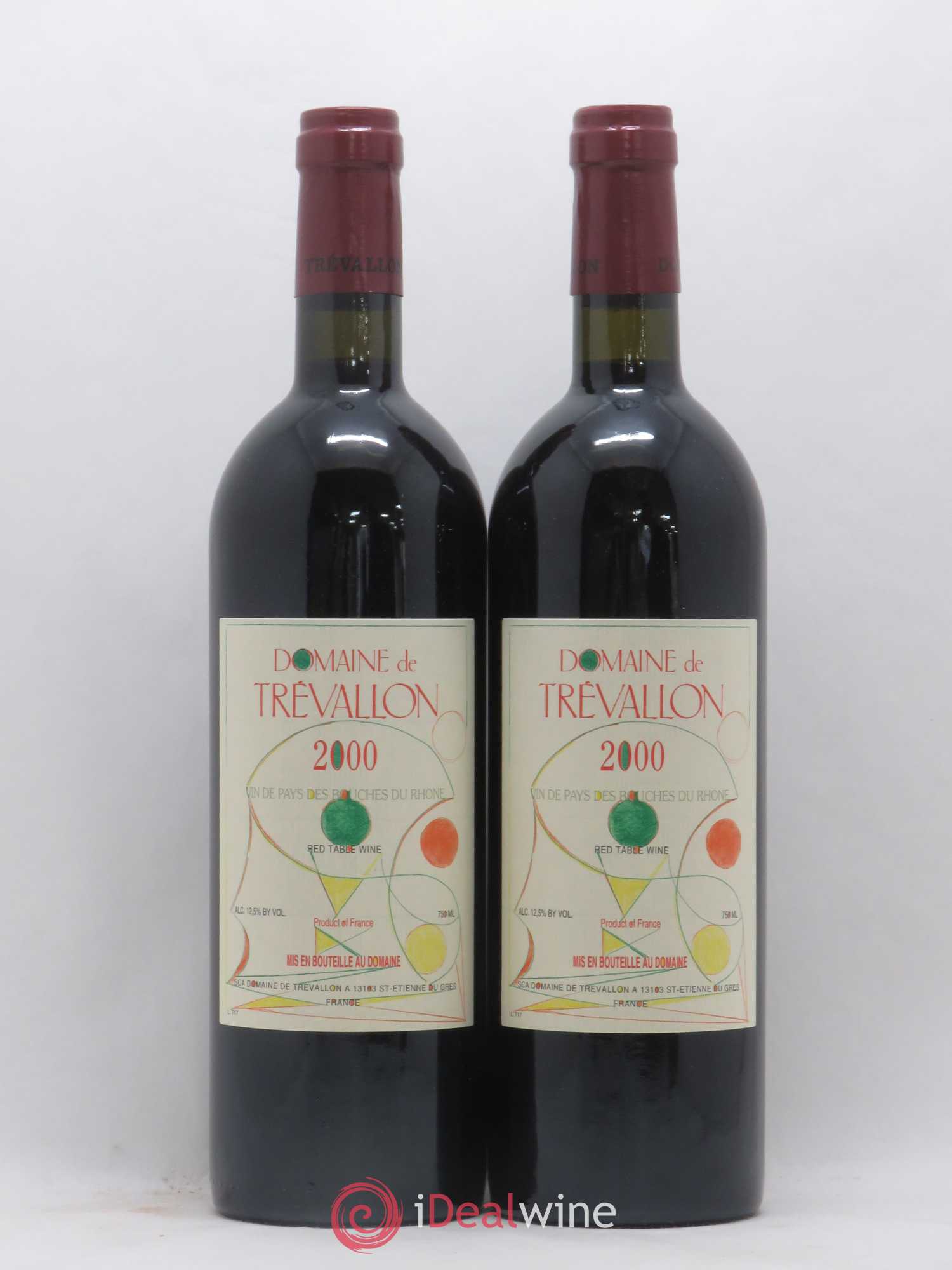 VDP Bouches du Rhône Trévallon (Domaine de) Eloi Dürrbach 2000 - Lot de 2 bouteilles - 0