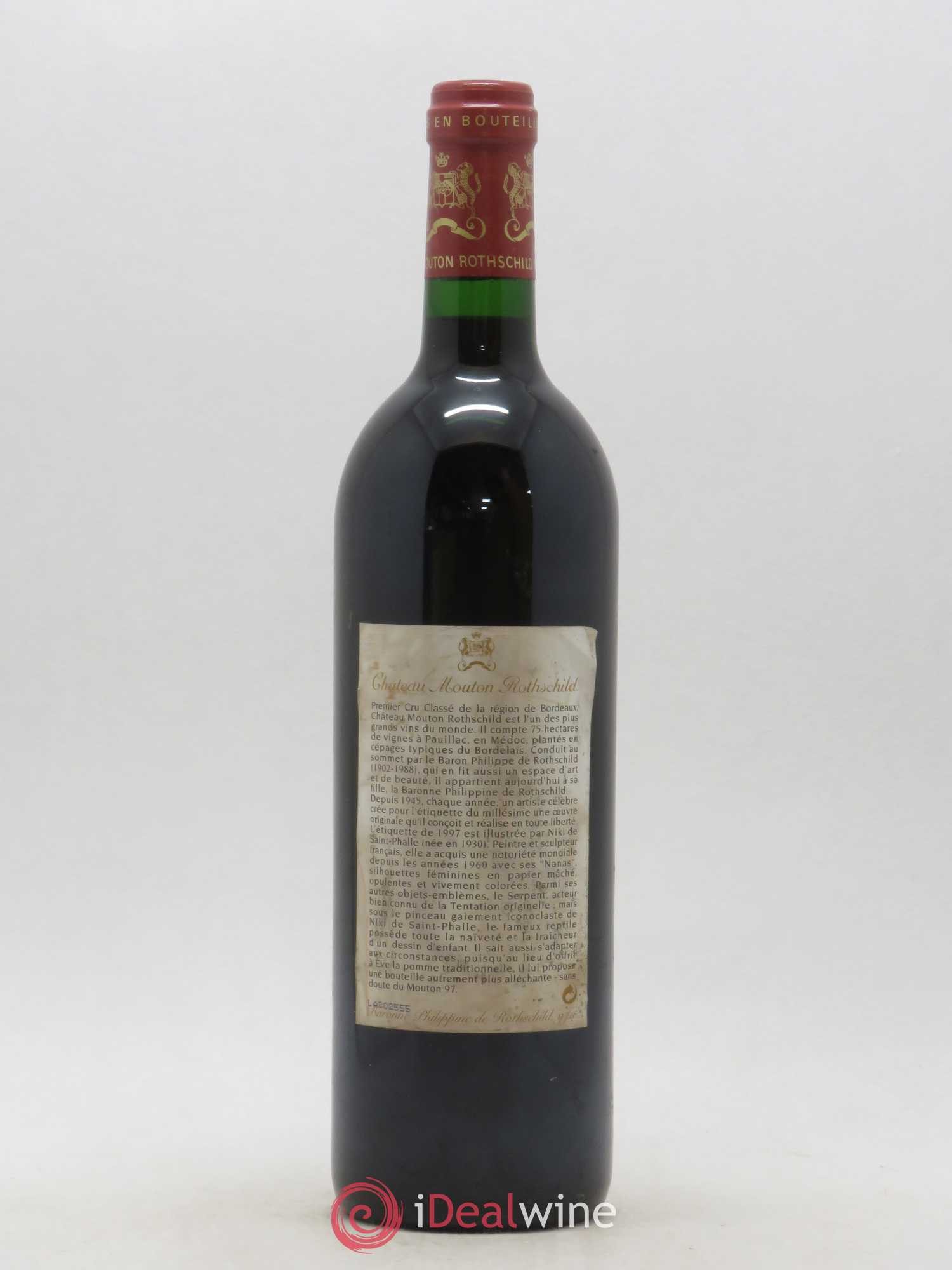 Château Mouton Rothschild 1er Grand Cru Classé 1997 - Lot de 1 bouteille - 1