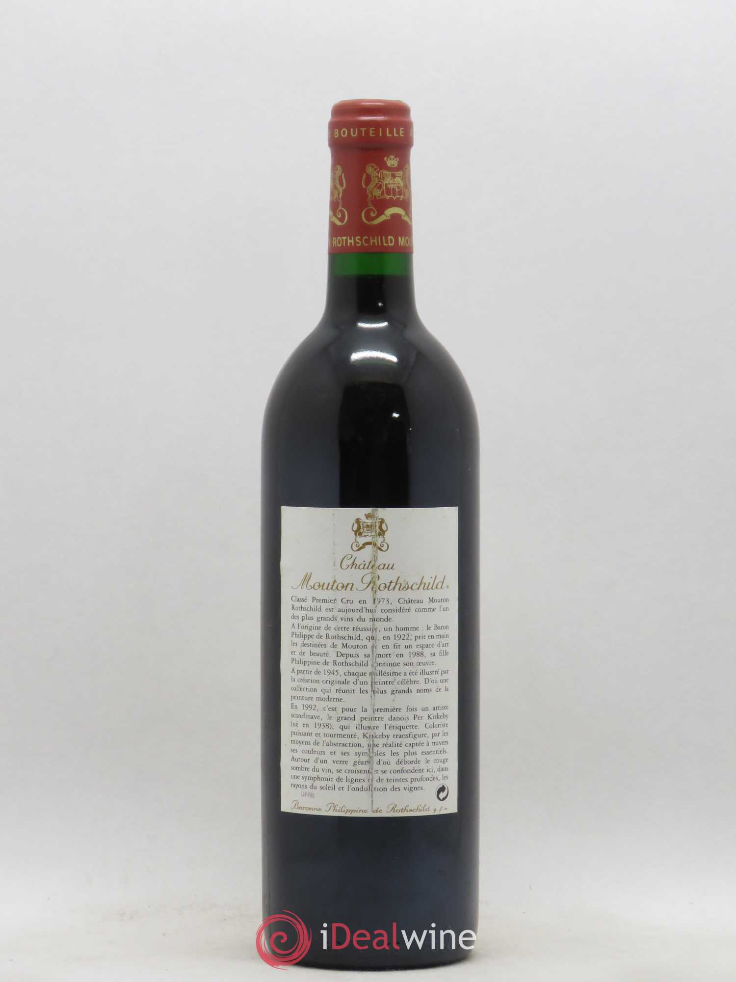Château Mouton Rothschild 1er Grand Cru Classé 1992 - Lot de 1 bouteille - 1