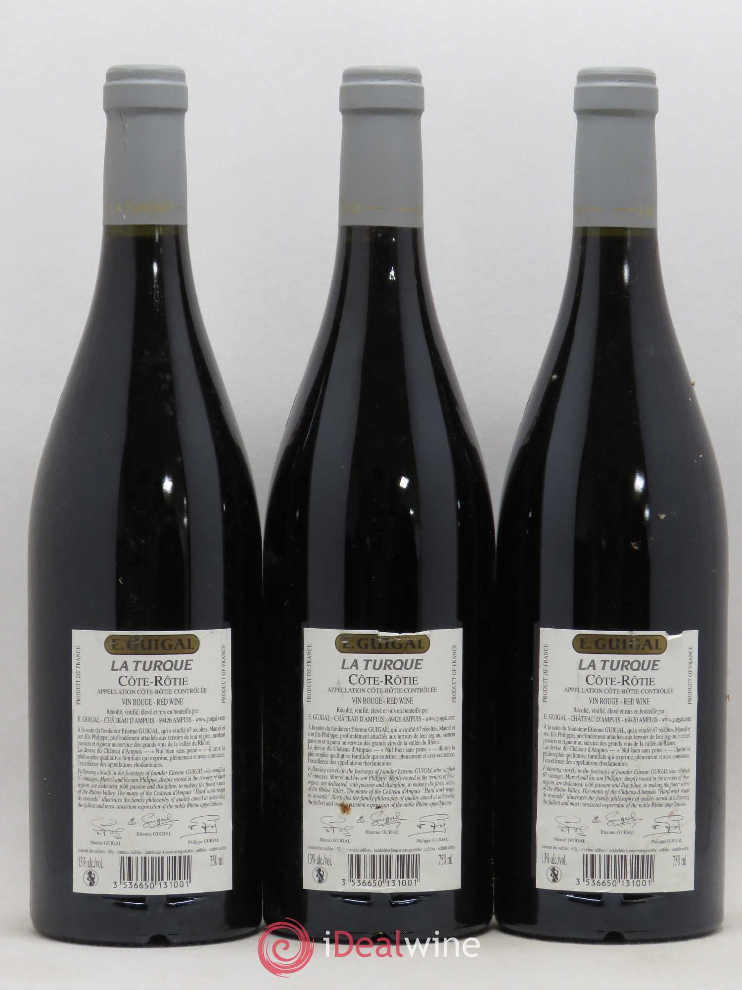 Côte-Rôtie La Turque Guigal 2004 - Lot de 3 bouteilles - 1