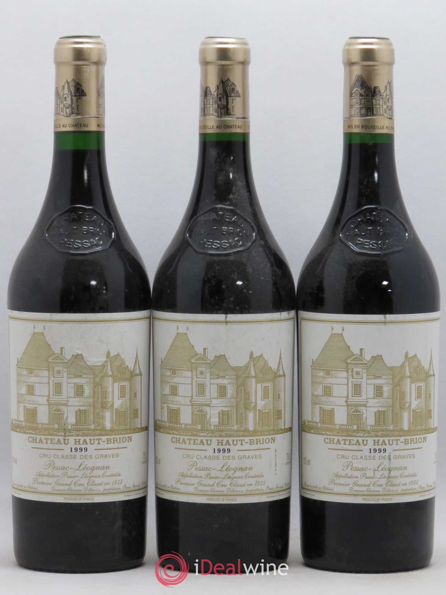 Château Haut Brion 1er Grand Cru Classé 1999 - Lot de 3 bouteilles - 0