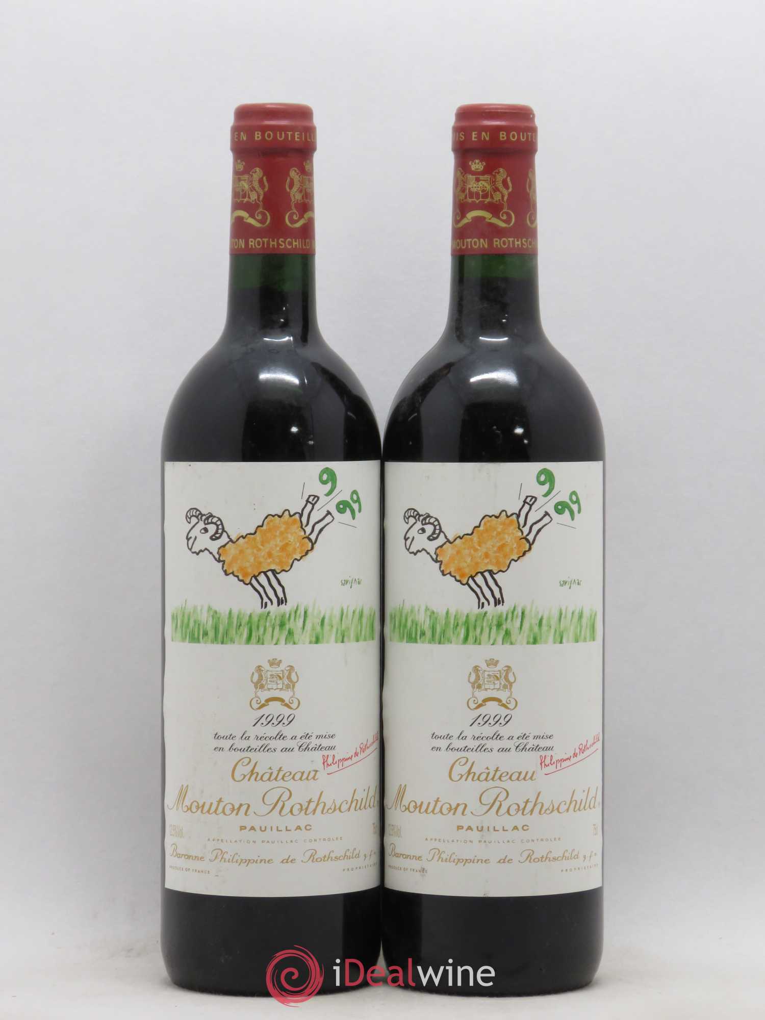 Château Mouton Rothschild 1er Grand Cru Classé 1999 - Lot de 2 bouteilles - 0