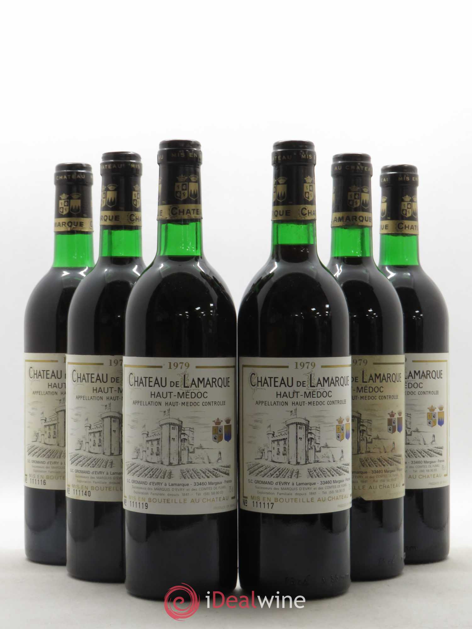Château de Lamarque Cru Bourgeois 1979 - Lot de 6 bouteilles - 0