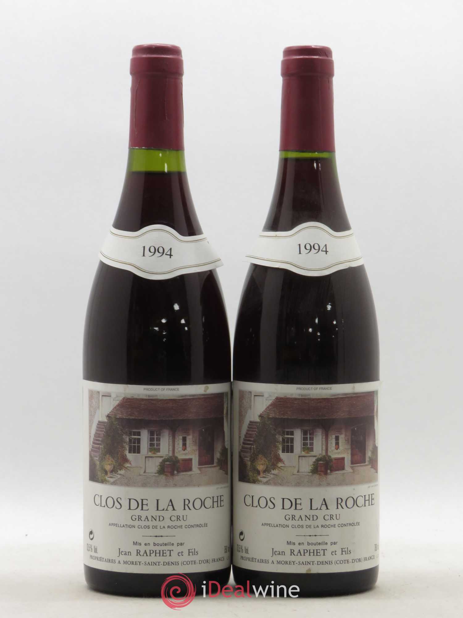 Clos de la Roche Grand Cru Jean Raphet 1994 - Lot de 2 bouteilles - 0