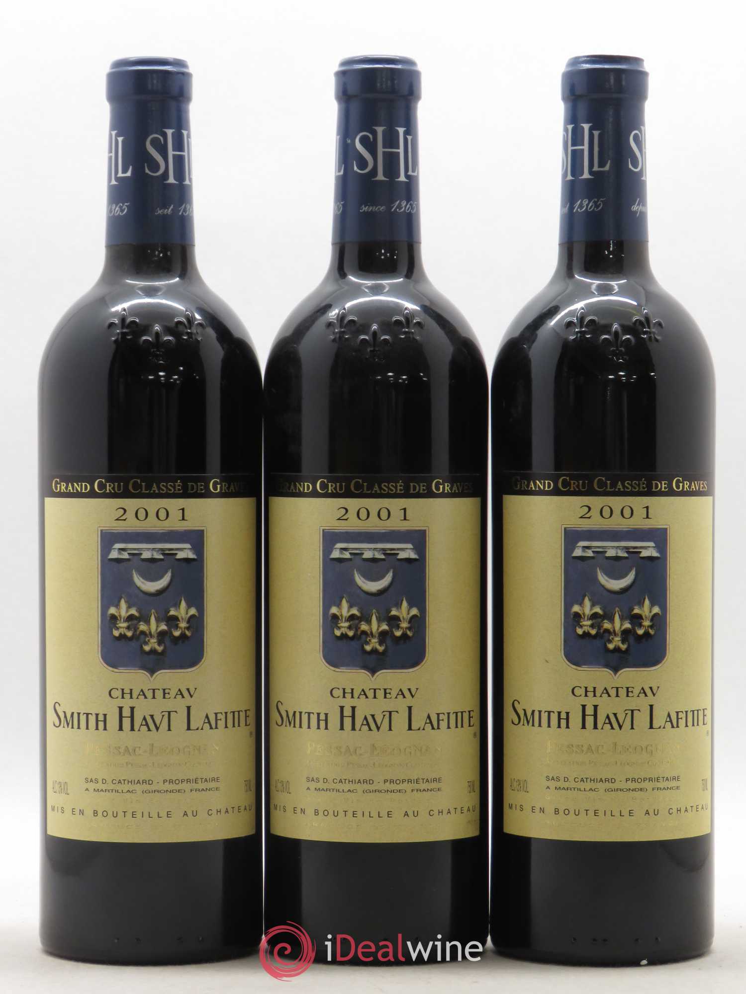 Château Smith Haut Lafitte Cru Classé de Graves 2001 - Lot de 3 bouteilles - 0