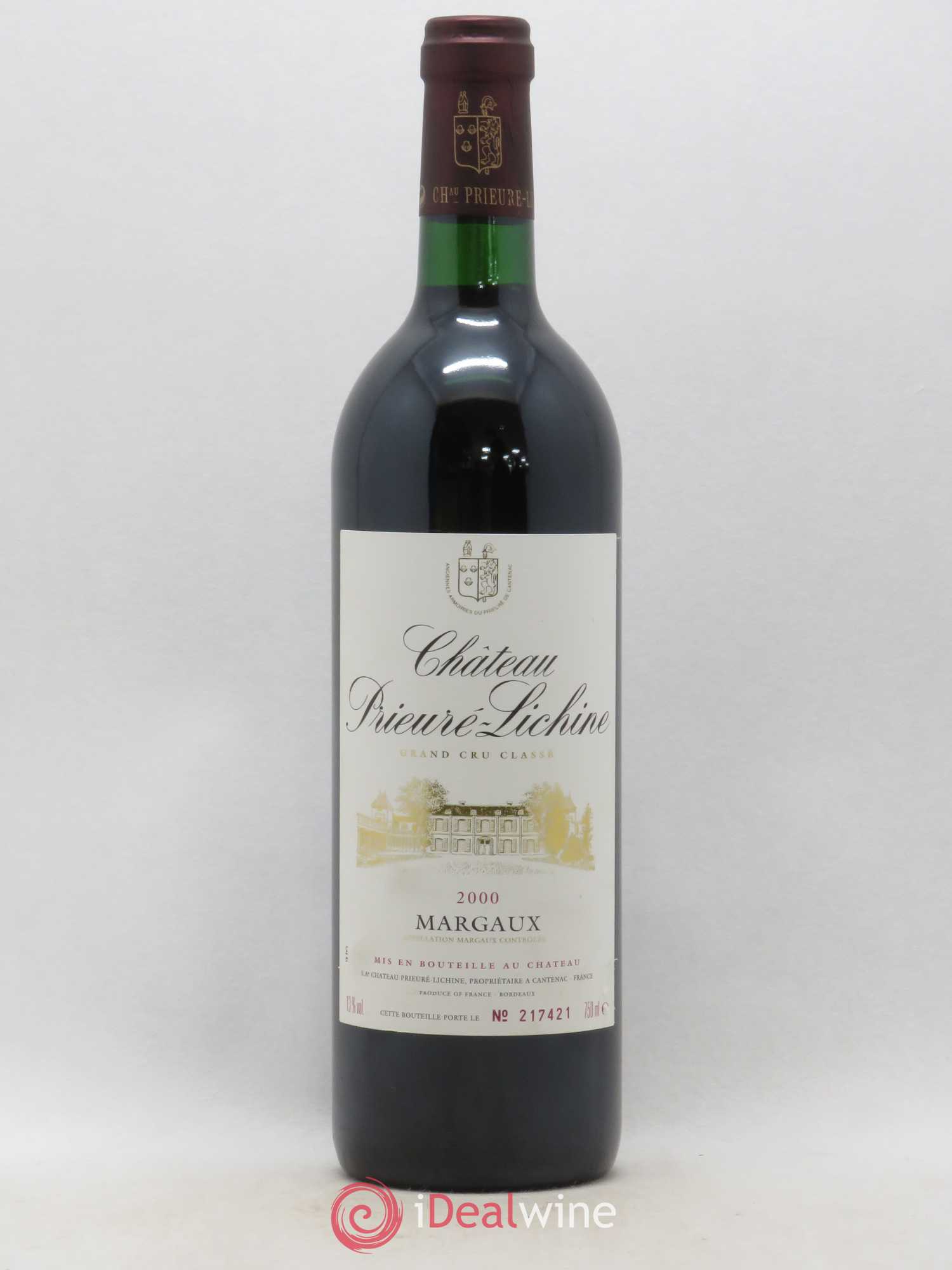 Château Prieuré Lichine 4ème Grand Cru Classé 2000 - Lot de 1 bouteille - 0