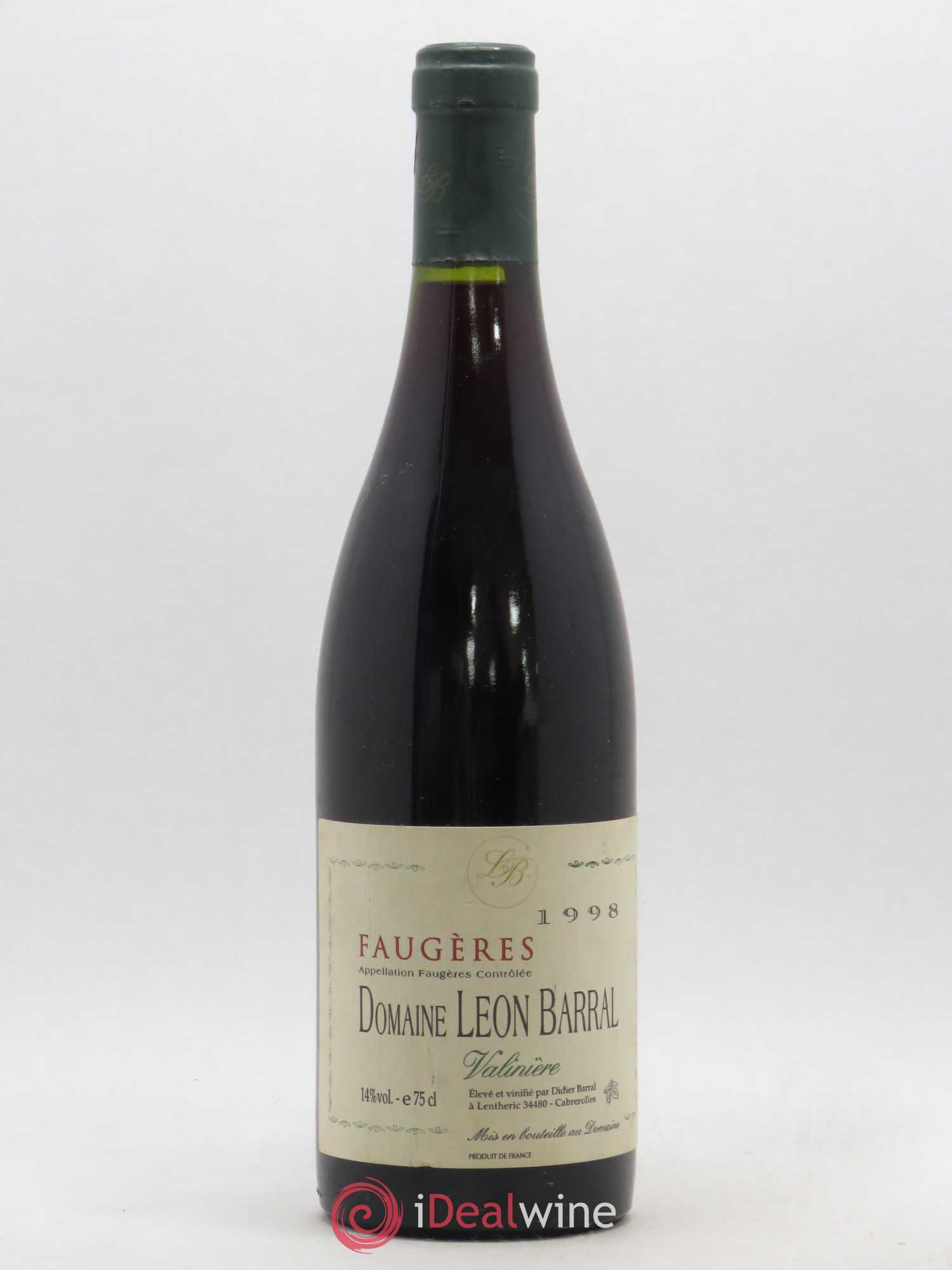 Faugères Valinière Domaine Léon Barral 1998 - Lot de 1 bouteille - 0