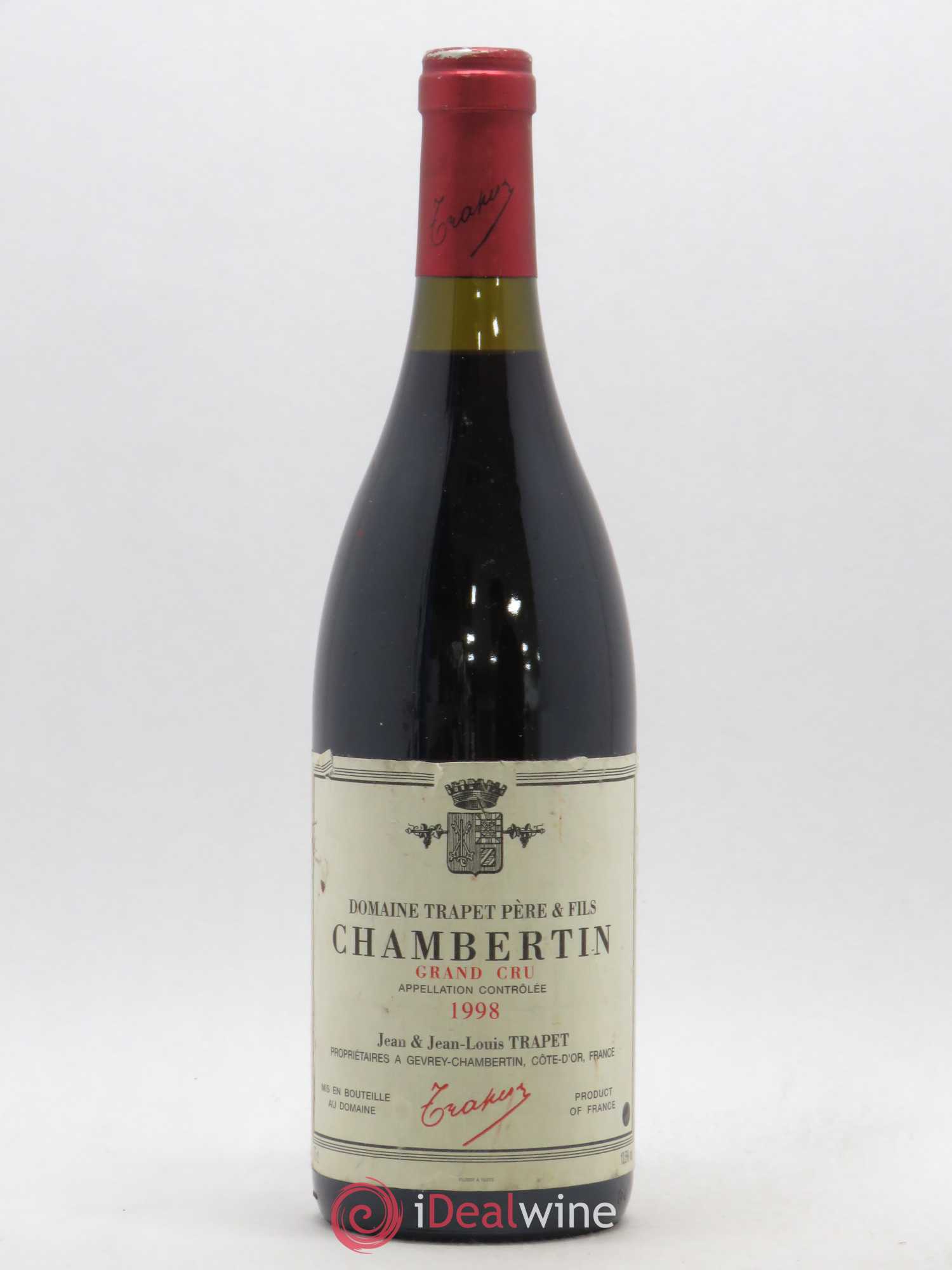 Chambertin Grand Cru Domaine Trapet 1998 - Lot de 1 bouteille - 0