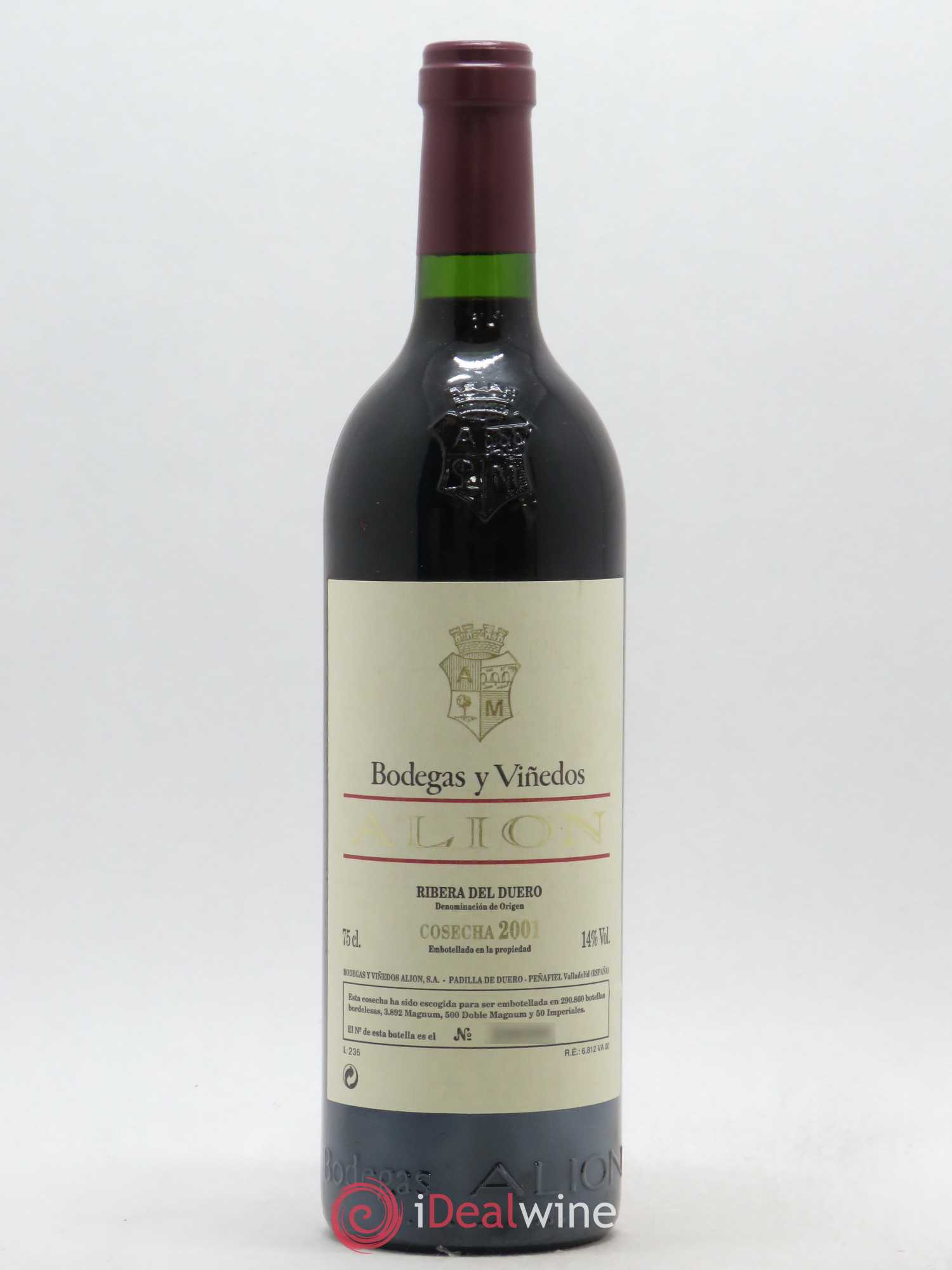 Ribera Del Duero DO Vega Sicilia Alion Famille Alvarez 2001 - Lot de 1 bouteille - 0