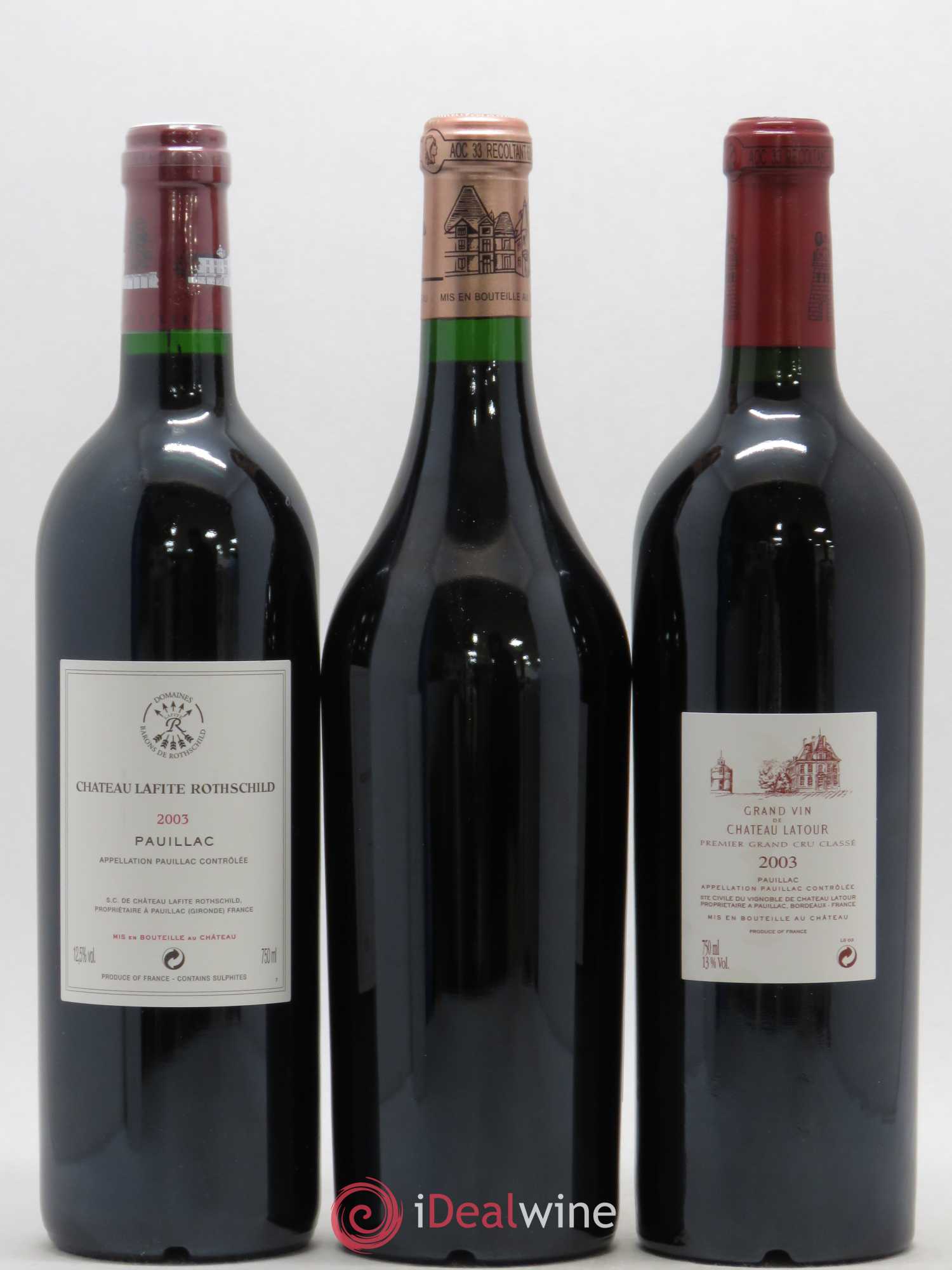 Caisse Collection Duclot 1 Petrus - 1 Margaux - 1 Mouton Rothschild - 1 Latour - 1 Lafite Rothschild - 1 Haut Brion 2003 - Posten von 6 Flaschen - 4