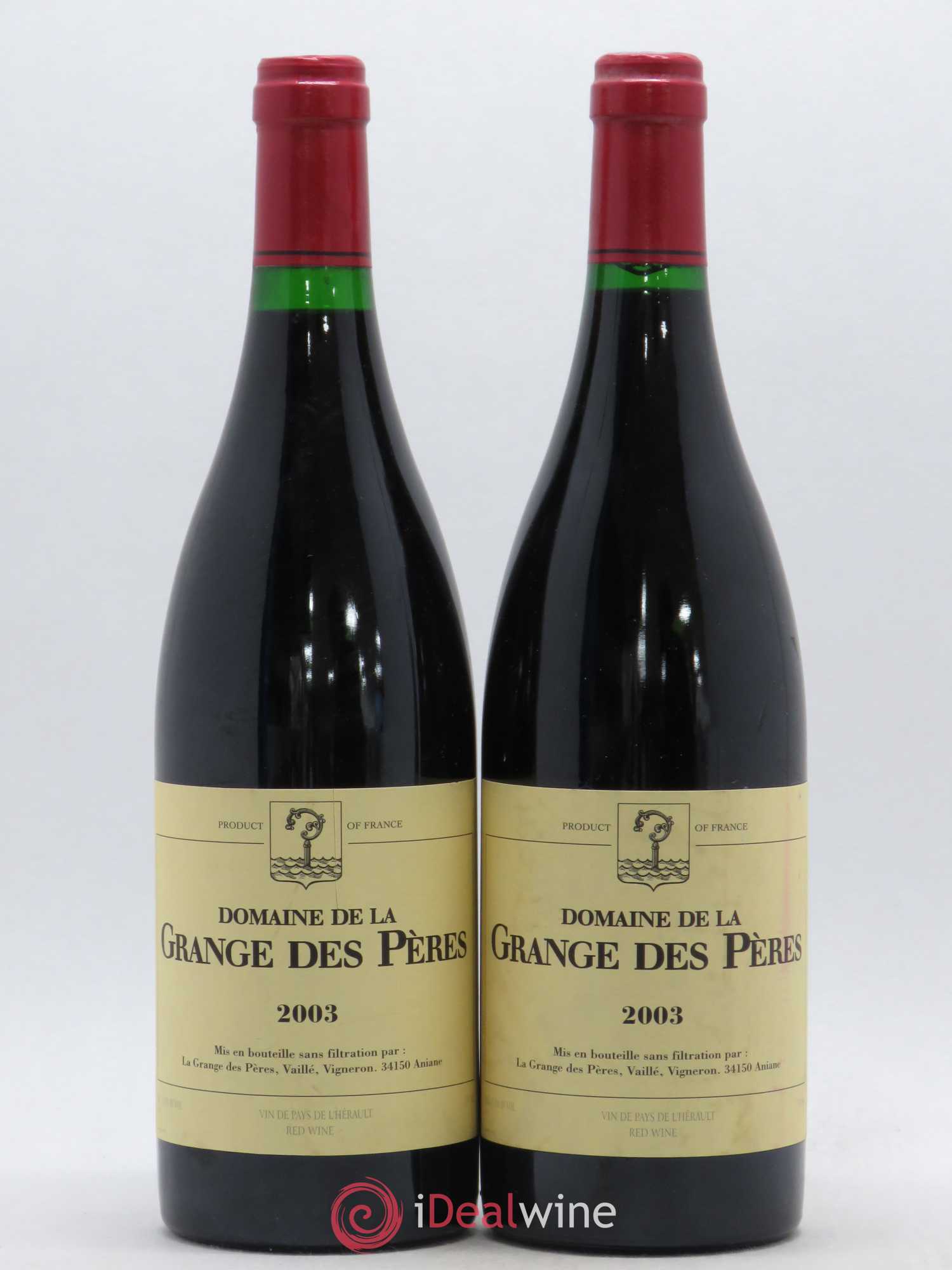 Pays d'Hérault Grange des Pères Laurent Vaillé 2003 - Lot de 2 bouteilles - 0