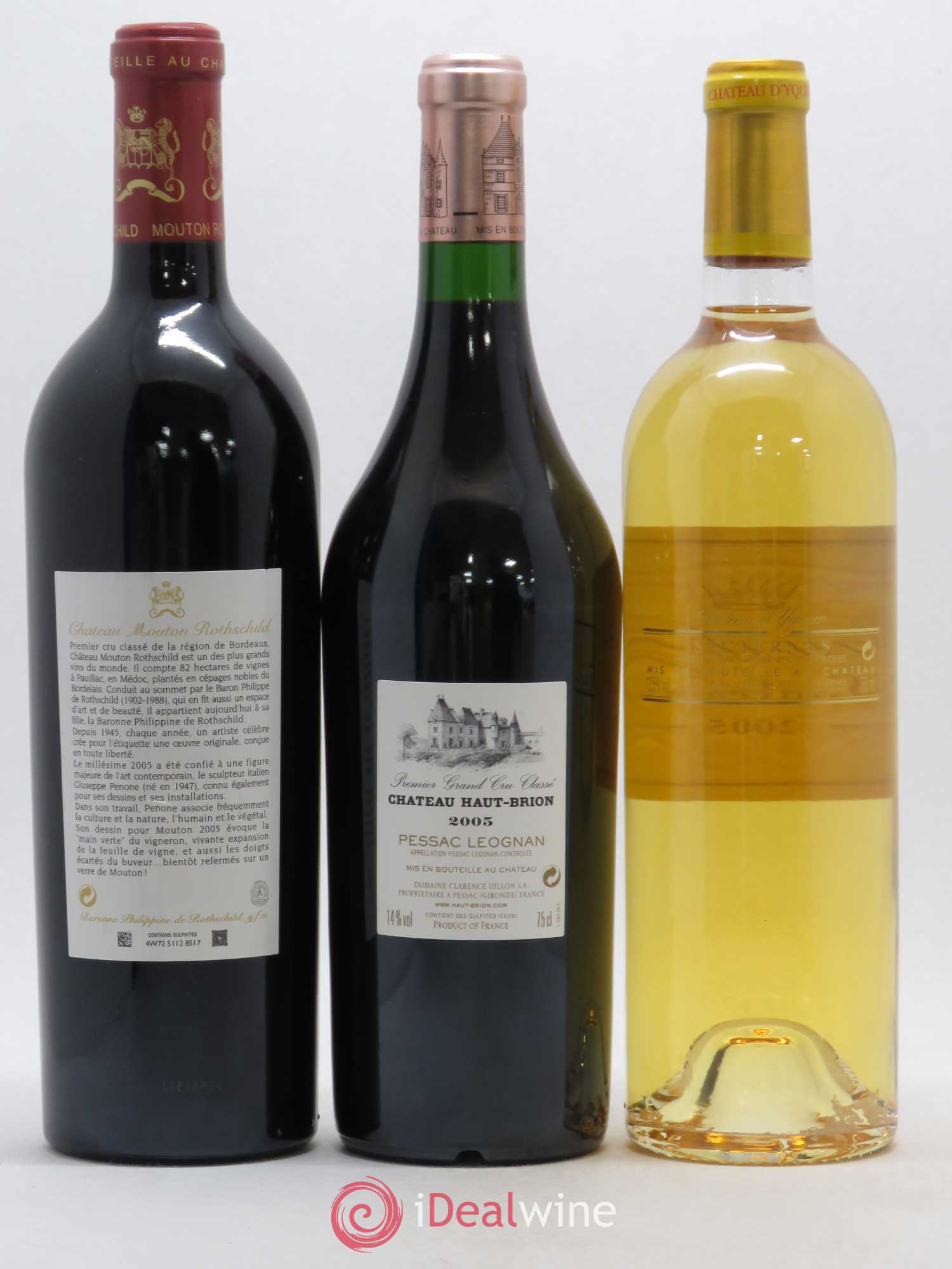 Caisse Collection Duclot 1 Mouton Rothschild - 1 Haut Brion - 1 Yquem - 1 Latour - 1 La Mission Haut Brion - 1 Margaux - 1 Petrus - 1 Cheval Blanc - 1 Lafite Rothschild 2005 - Posten von 9 Flaschen - 2