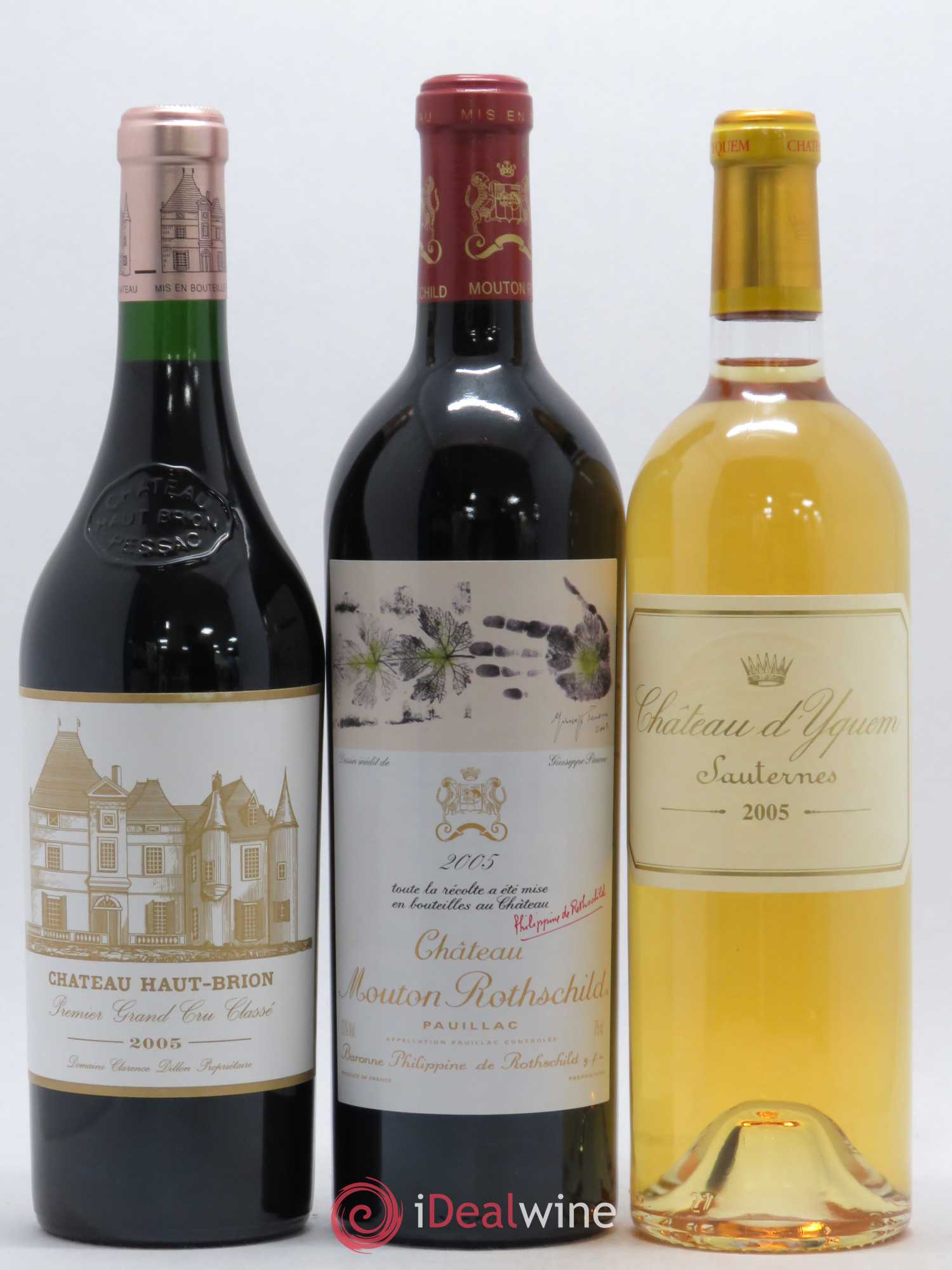 Caisse Collection Duclot 1 Mouton Rothschild - 1 Haut Brion - 1 Yquem - 1 Latour - 1 La Mission Haut Brion - 1 Margaux - 1 Petrus - 1 Cheval Blanc - 1 Lafite Rothschild 2005 - Posten von 9 Flaschen - 1