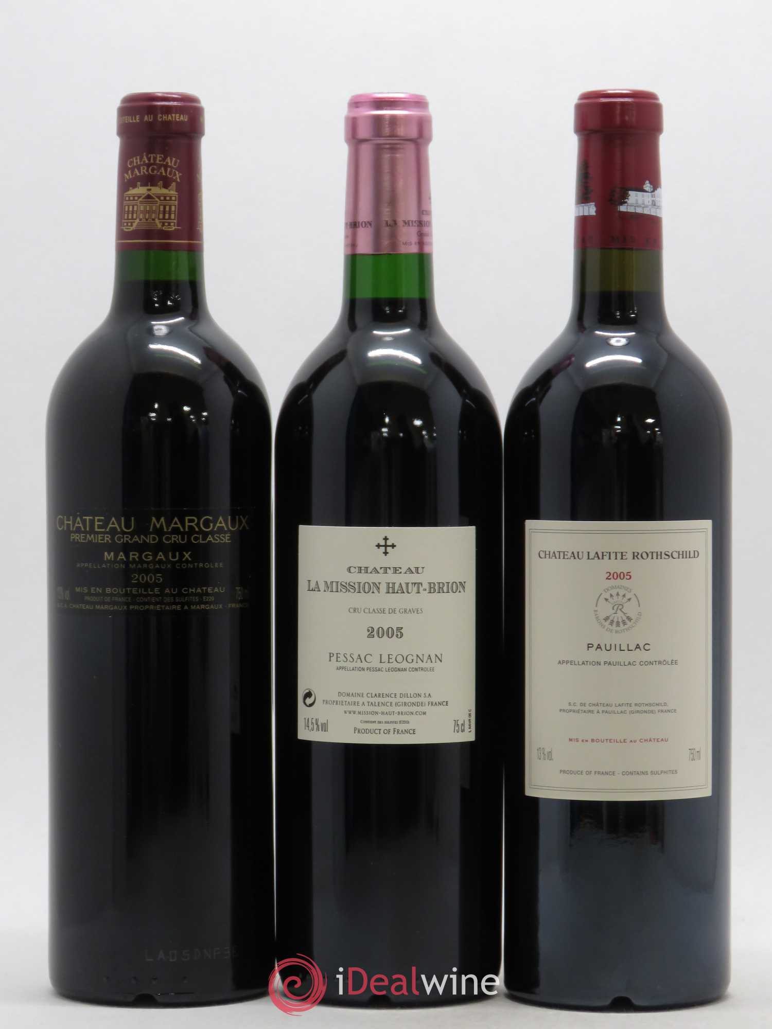 Caisse Collection Duclot 1 Mouton Rothschild - 1 Haut Brion - 1 Yquem - 1 Latour - 1 La Mission Haut Brion - 1 Margaux - 1 Petrus - 1 Cheval Blanc - 1 Lafite Rothschild 2005 - Posten von 9 Flaschen - 4