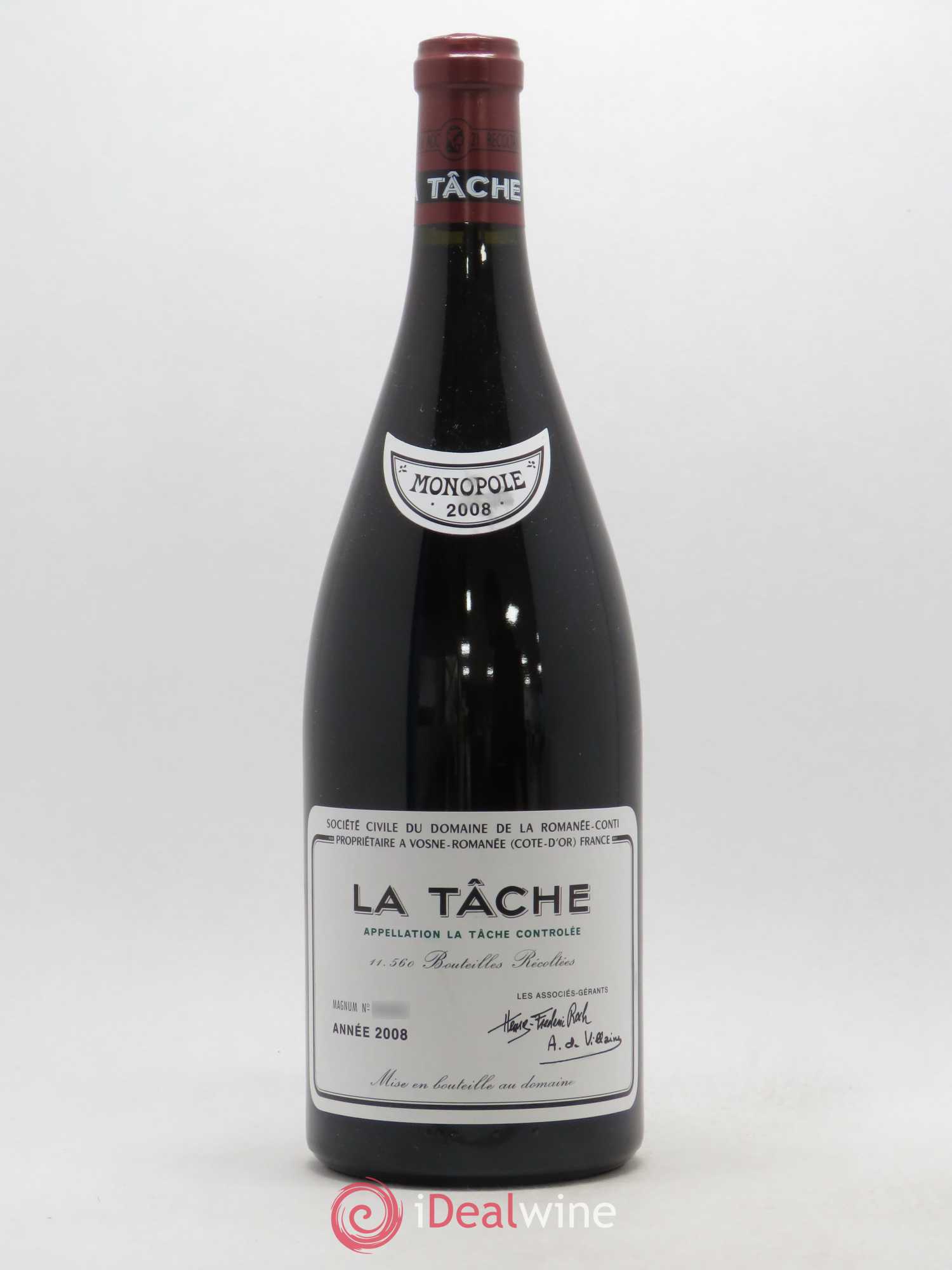 La Tâche Grand Cru Domaine de la Romanée-Conti 2008 - Lot de 1 magnum - 0