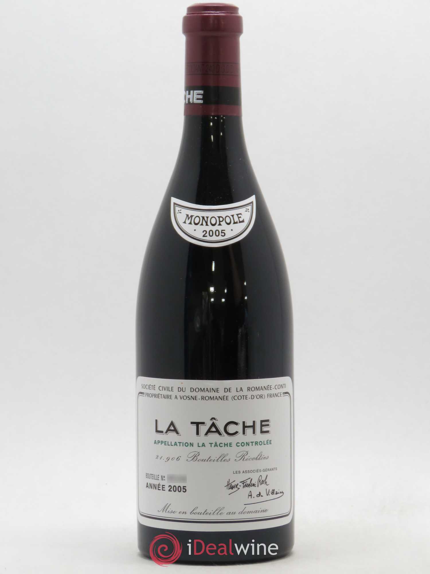 La Tâche Grand Cru Domaine de la Romanée-Conti 2005 - Lot de 1 bouteille - 0