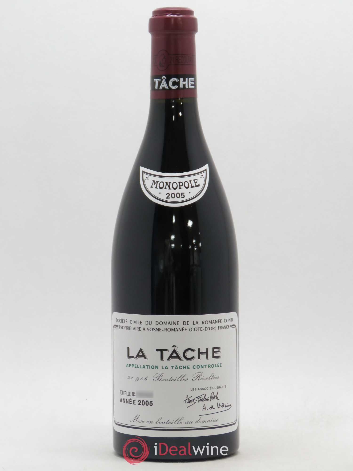 La Tâche Grand Cru Domaine de la Romanée-Conti 2005 - Lot de 1 bouteille - 0