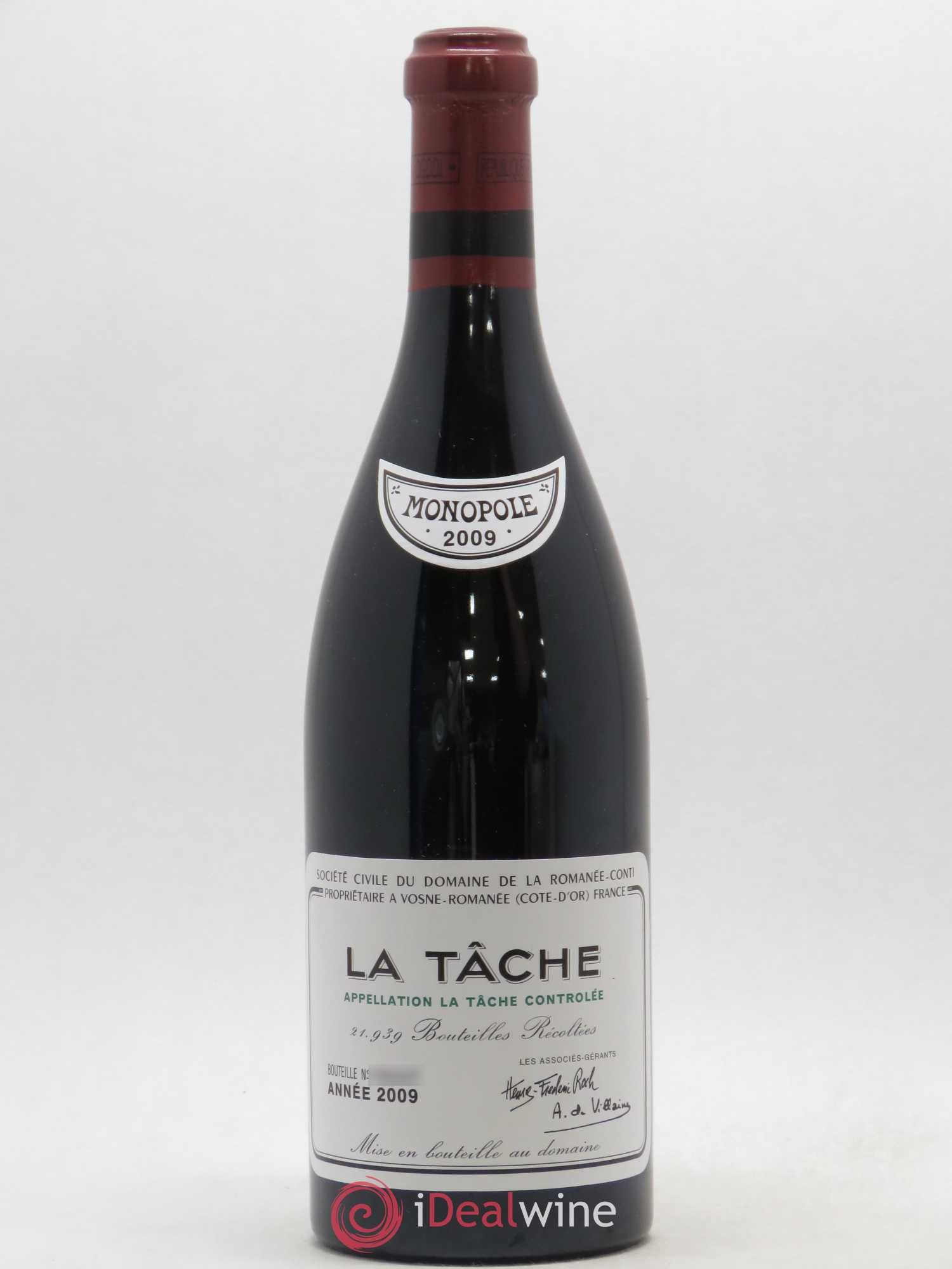 La Tâche Grand Cru Domaine de la Romanée-Conti 2009 - Lot de 1 bouteille - 0