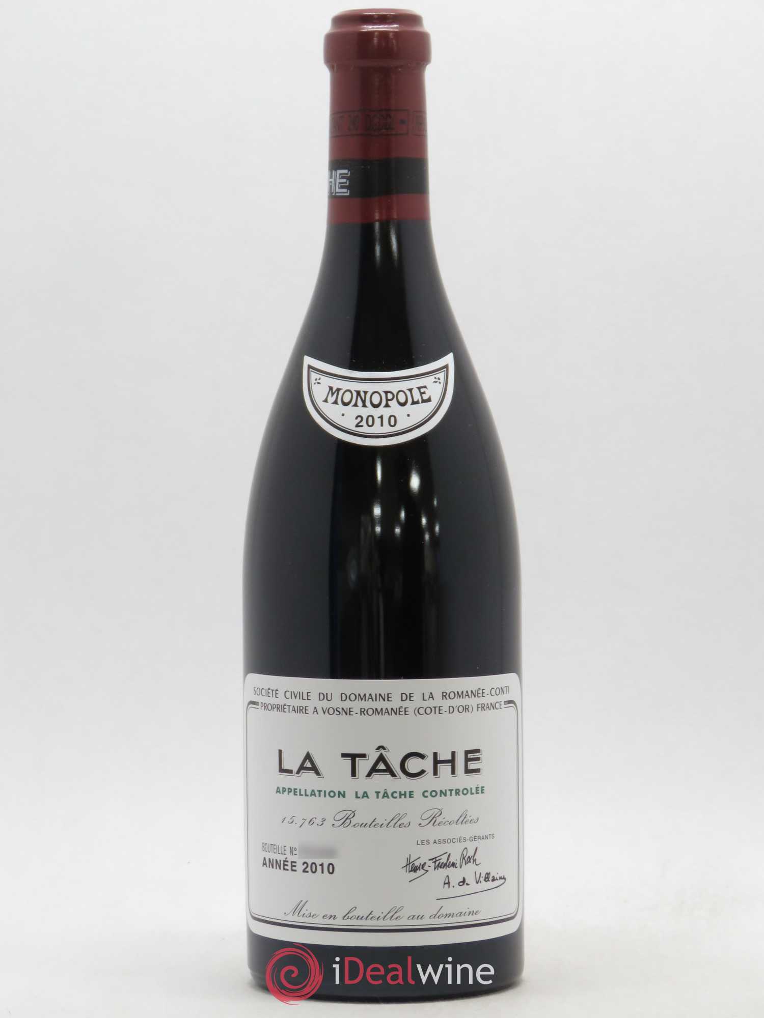 La Tâche Grand Cru Domaine de la Romanée-Conti 2010 - Lot de 1 bouteille - 0