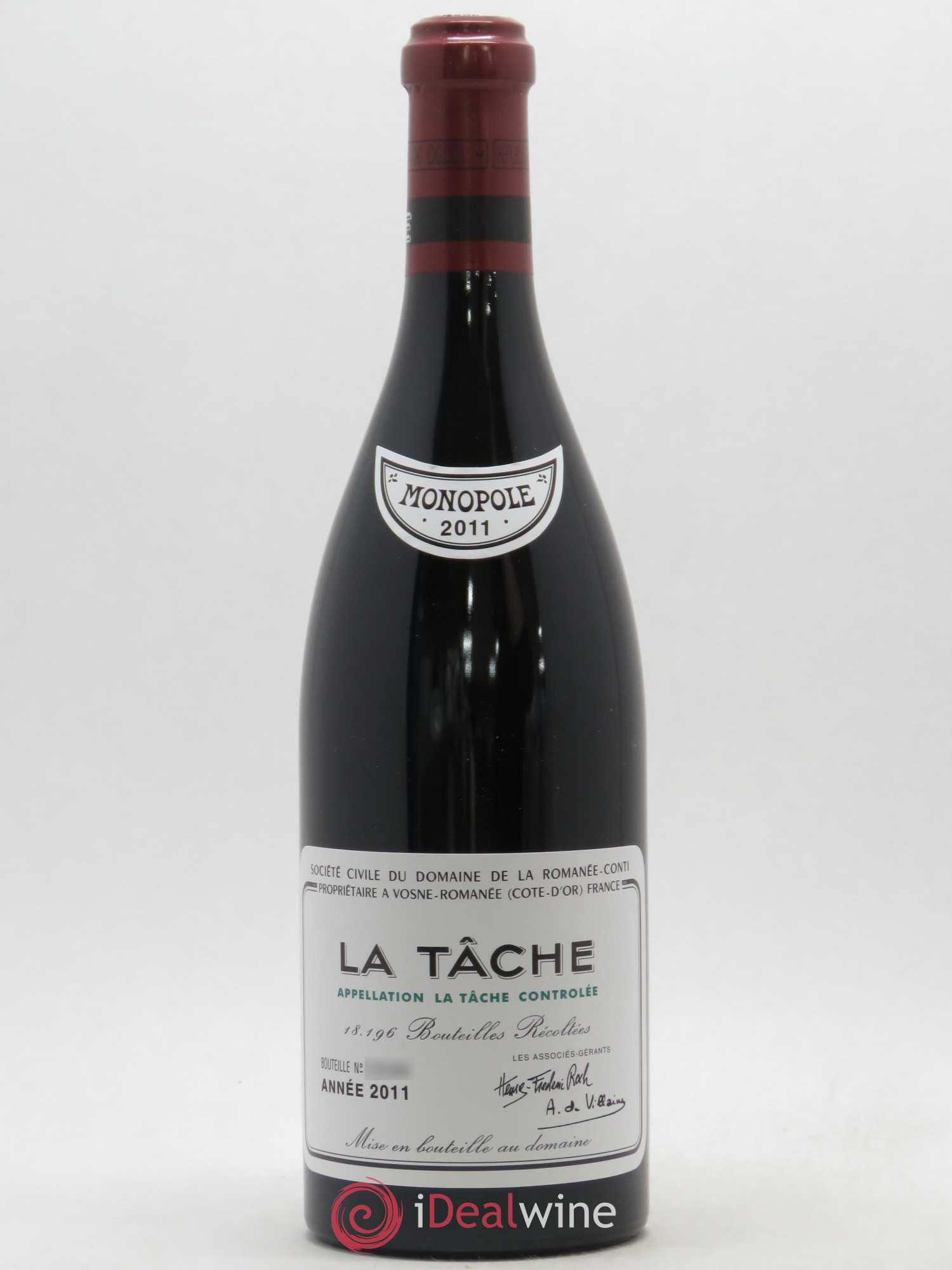 La Tâche Grand Cru Domaine de la Romanée-Conti 2011 - Lot de 1 bouteille - 0