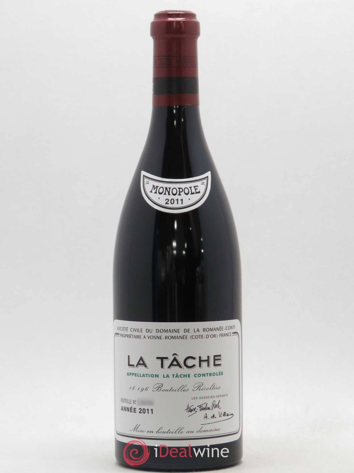 La Tâche Grand Cru Domaine de la Romanée-Conti 2011 - Lot de 1 bouteille - 0