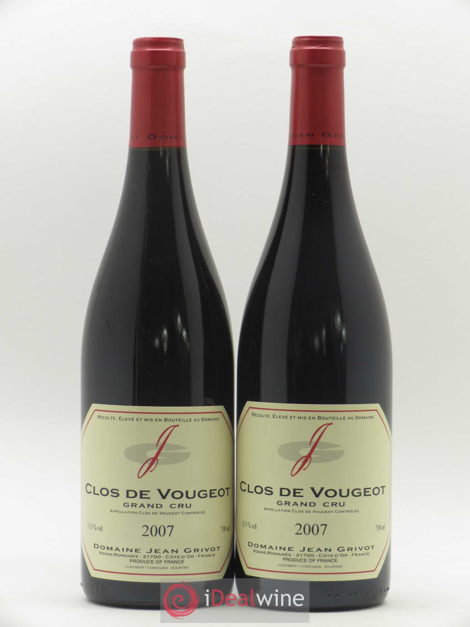 Clos de Vougeot Grand Cru Jean Grivot 2007 - Lot de 2 bouteilles - 0